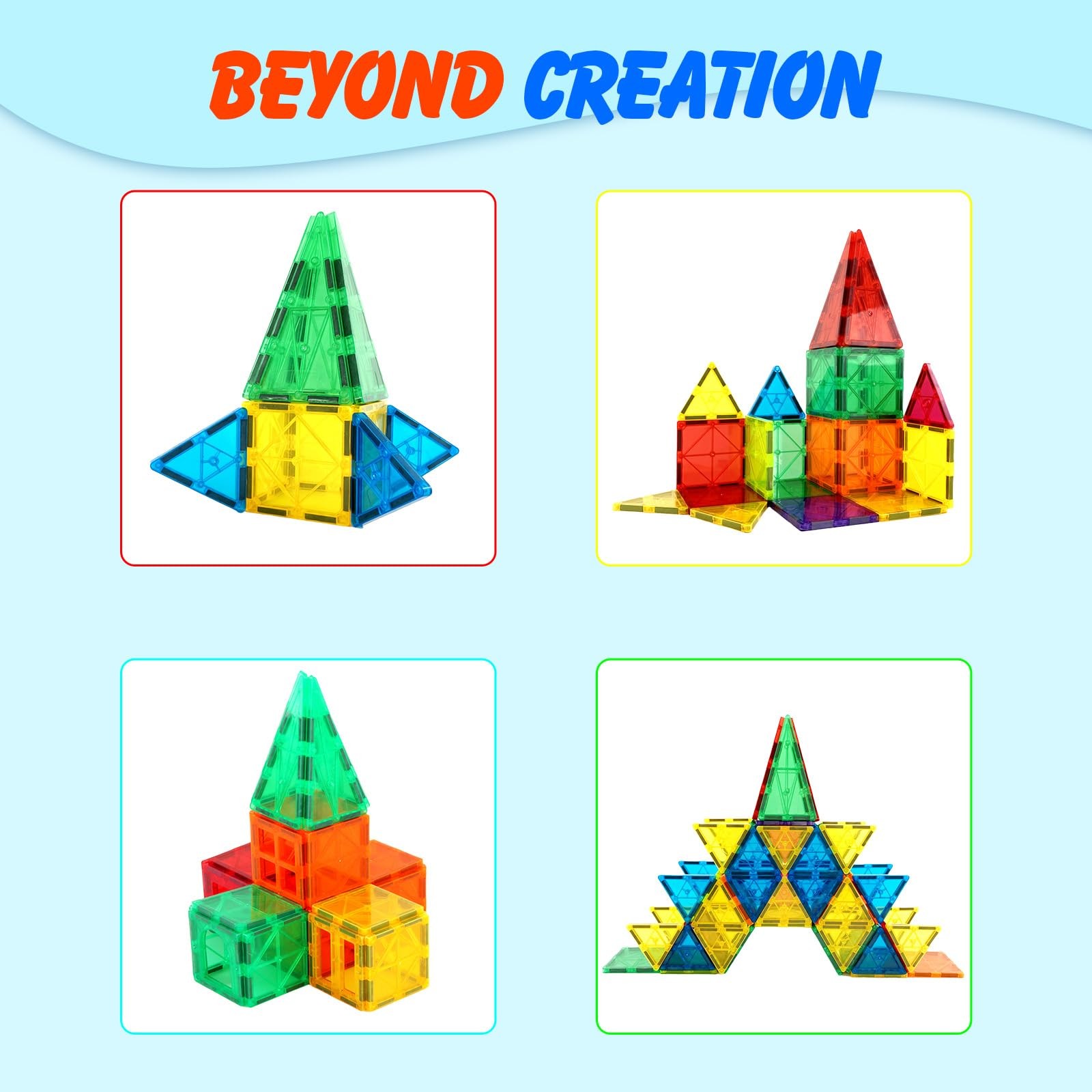 Gemmicc Magnetic Tiles, Magnet Toys Building Blocks for Kids, STEM 34PCS