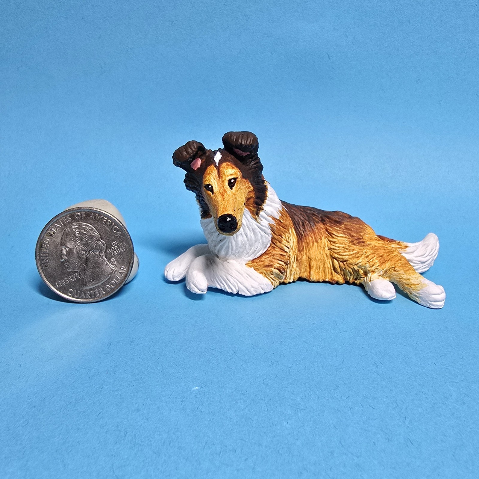 OOAK Custom Vintage Puppy In My Pocket Collie Dog Pups Toy Animal Figure -BELLA-