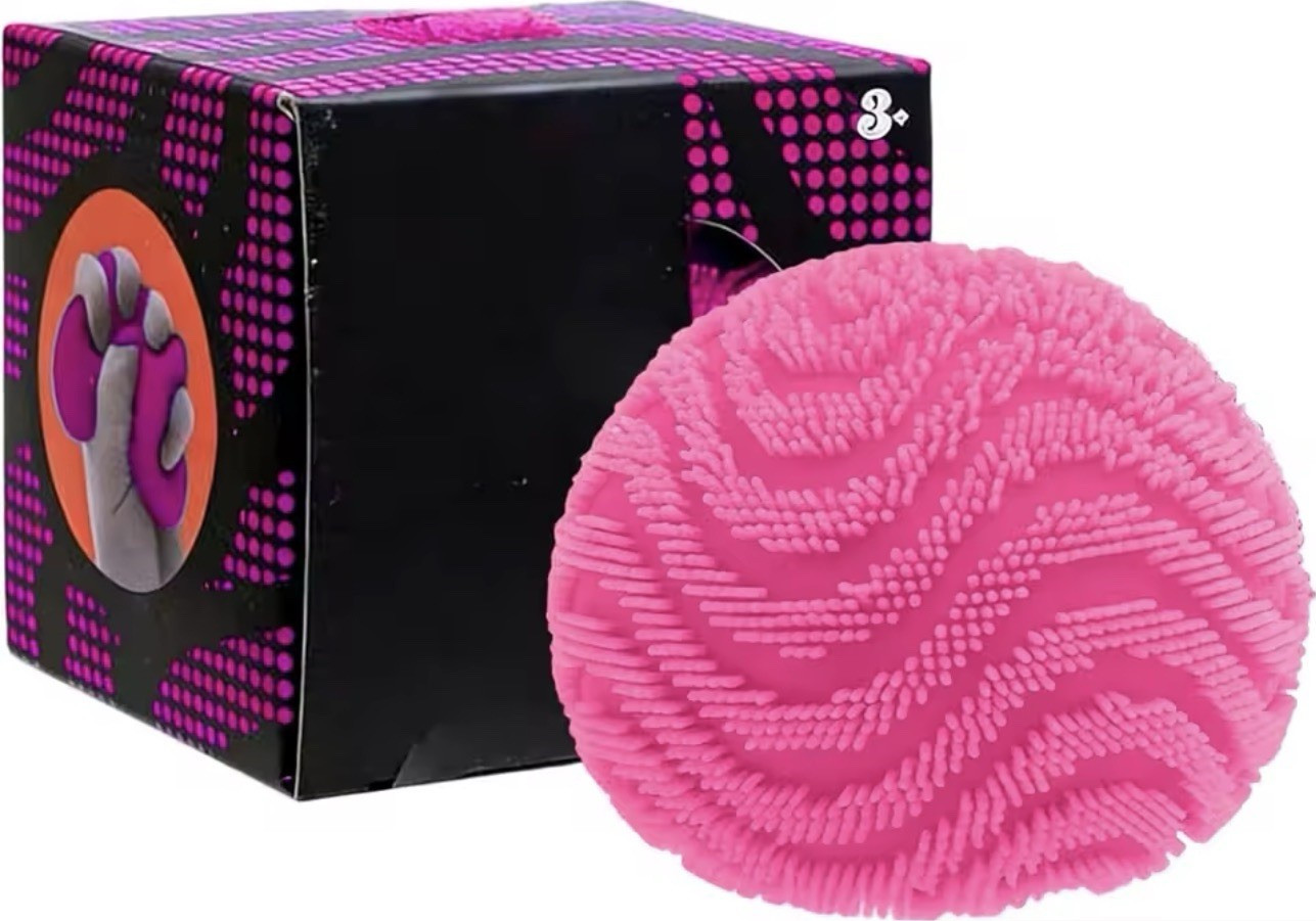 Pink Tactile Sensory Squeeze Toy Ball for Kids 2.5in Ages 3-11 Years Recommended
