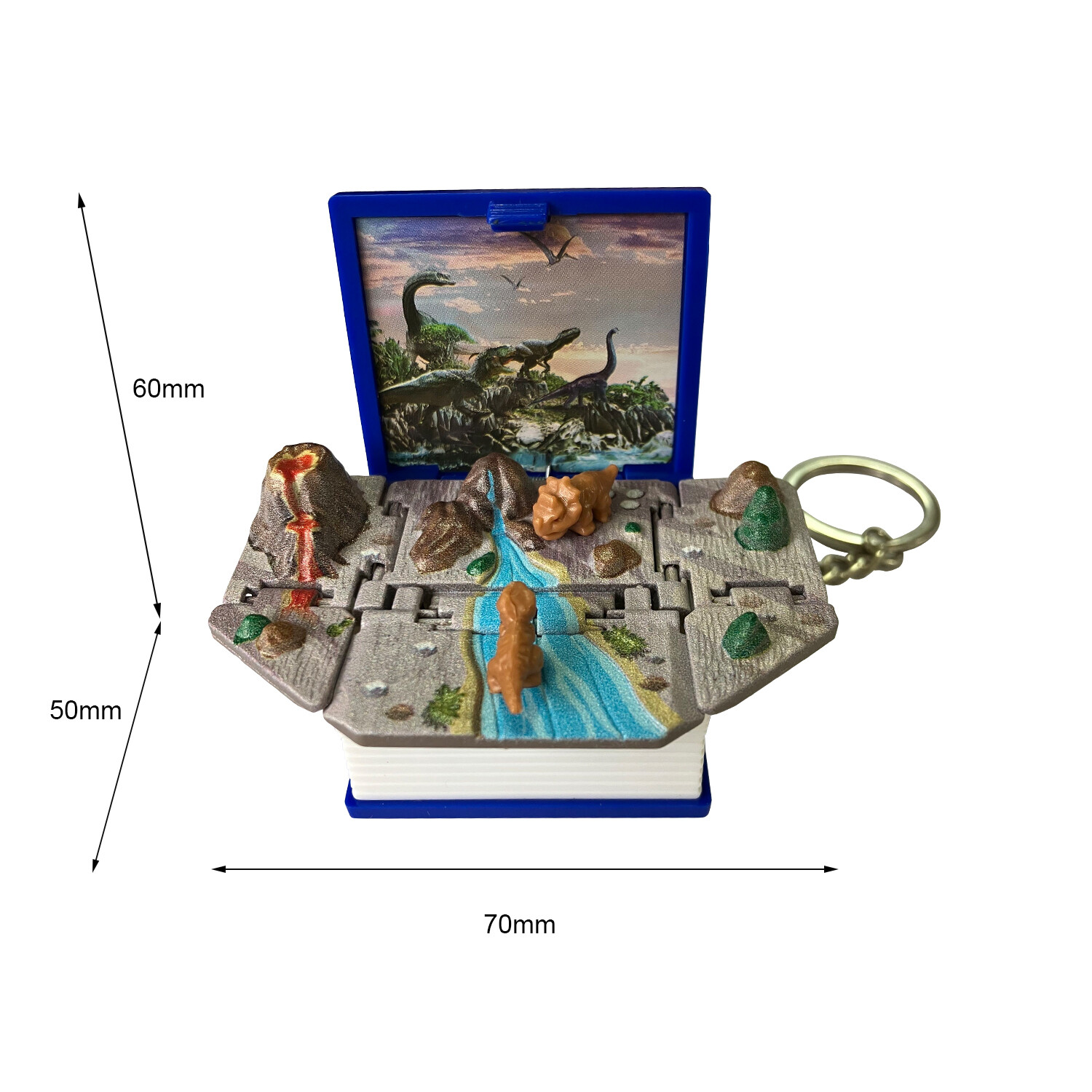 3D Dinosaur Stereoscopic Book Pop Up Astronaut Castle Basketball Key Chain x 2