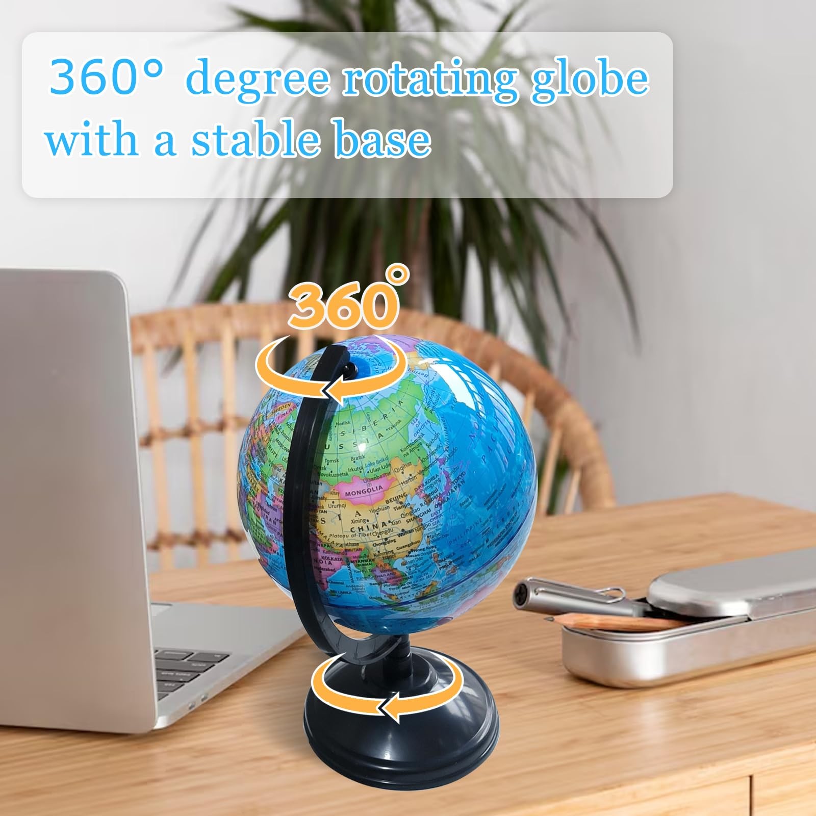 6” Geographic World Globe,Kids Educational Globes with Stand,Decorative…