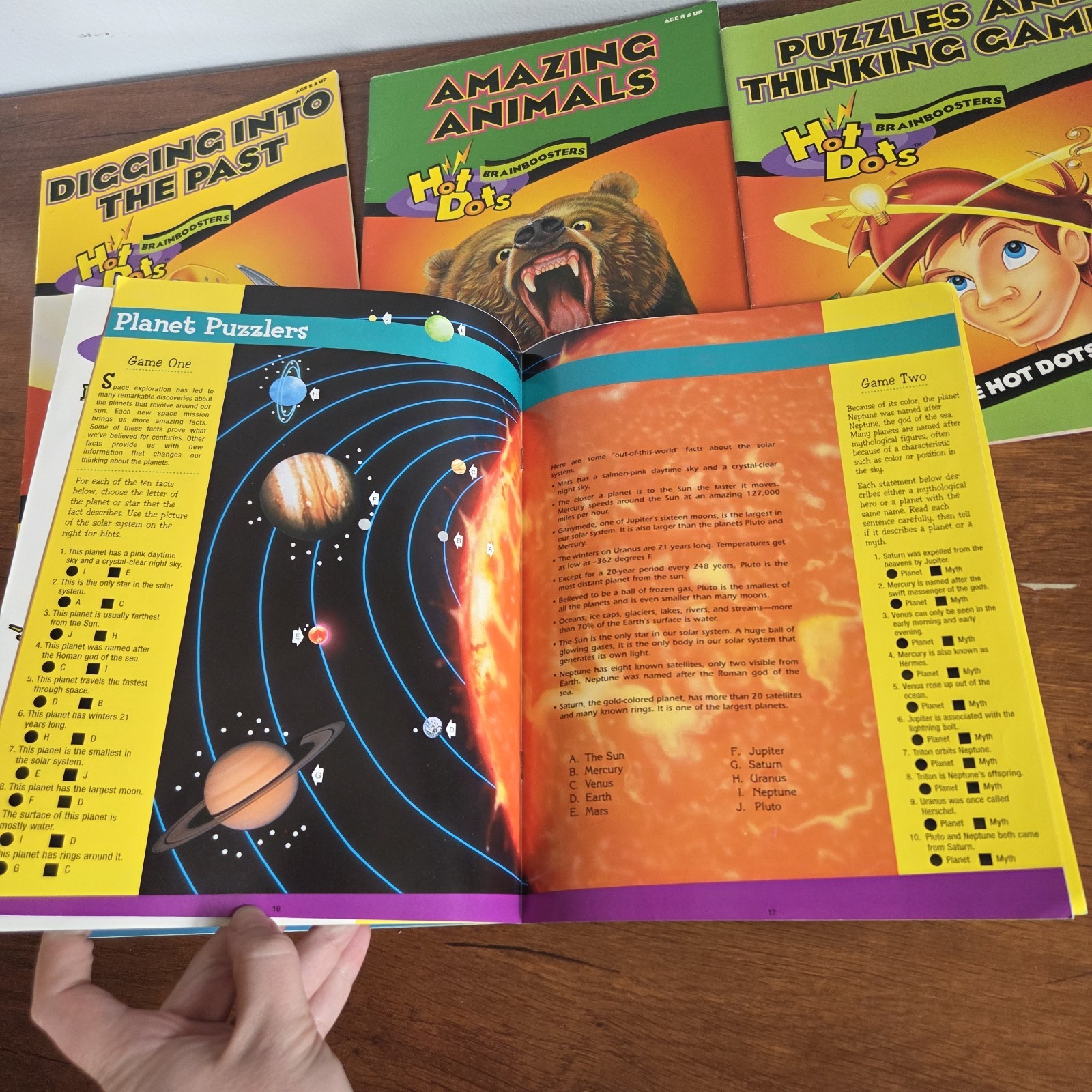 (5) Hot Dots Activity Books – Ages 8 and Up – No Pen Included