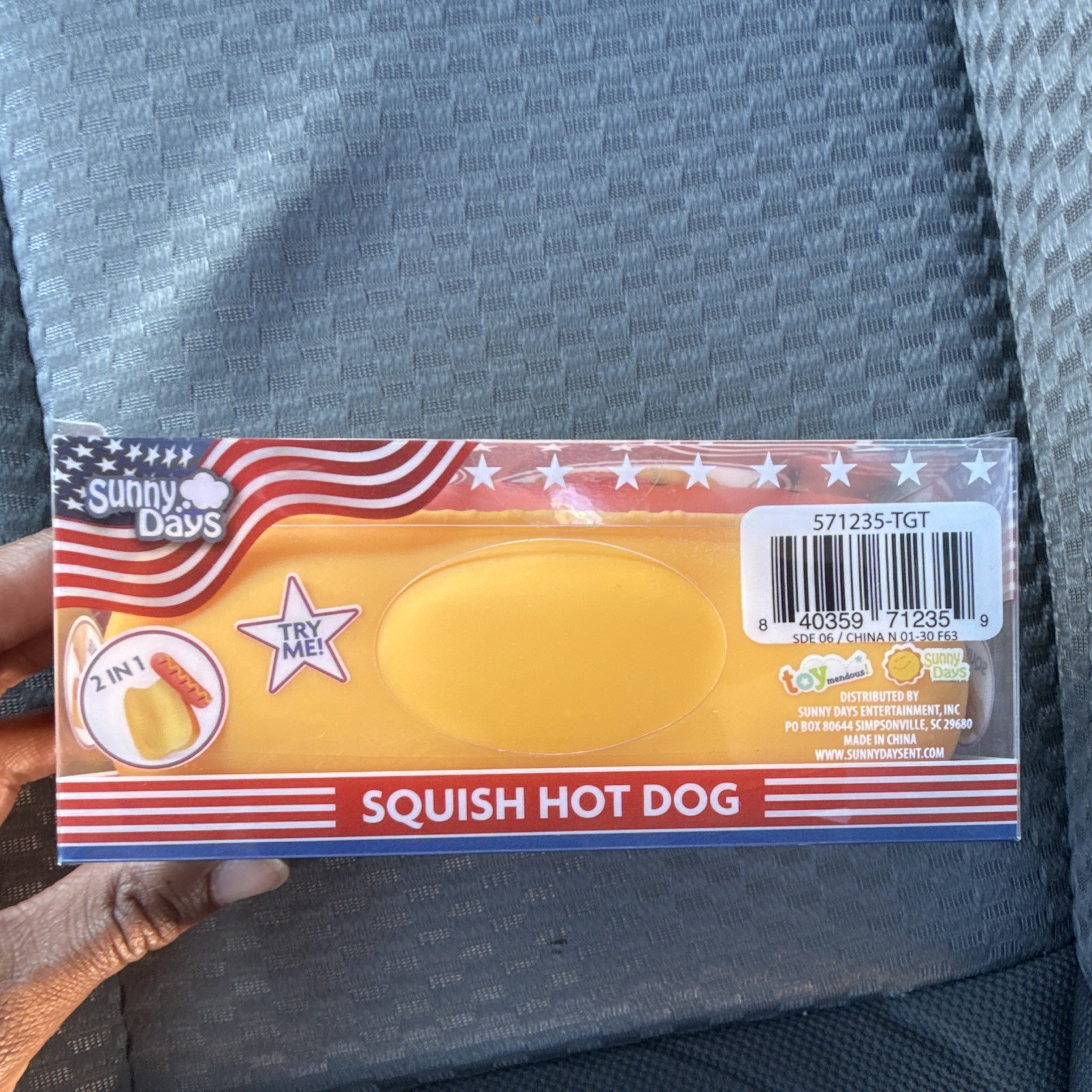 Sunny Days Squish Hot Dog 2-in-1 Tactile Squeeze Toy, MPN 571235-TGT