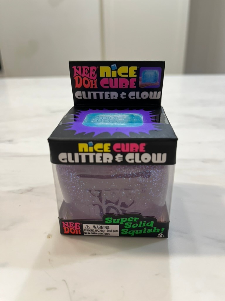 NeeDoh Nice Cube Glitter & Glow PURPLE, Authentic USA Seller, Ships Fast!