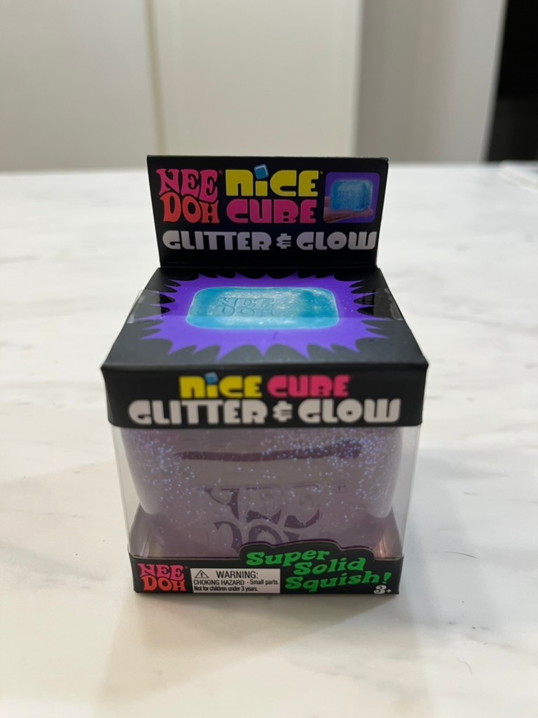 NeeDoh Nice Cube Glitter & Glow PURPLE, Authentic USA Seller, Ships Fast!