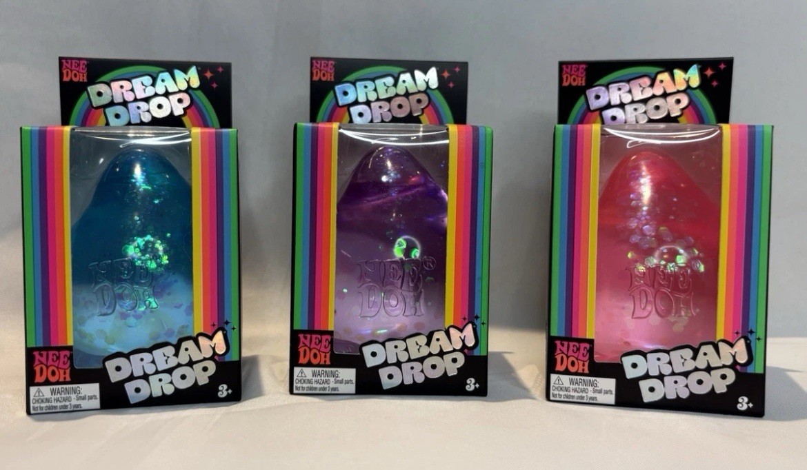 New Set of 3 Nee Doh Dream Drop all 3 colors: blue, purple and pink