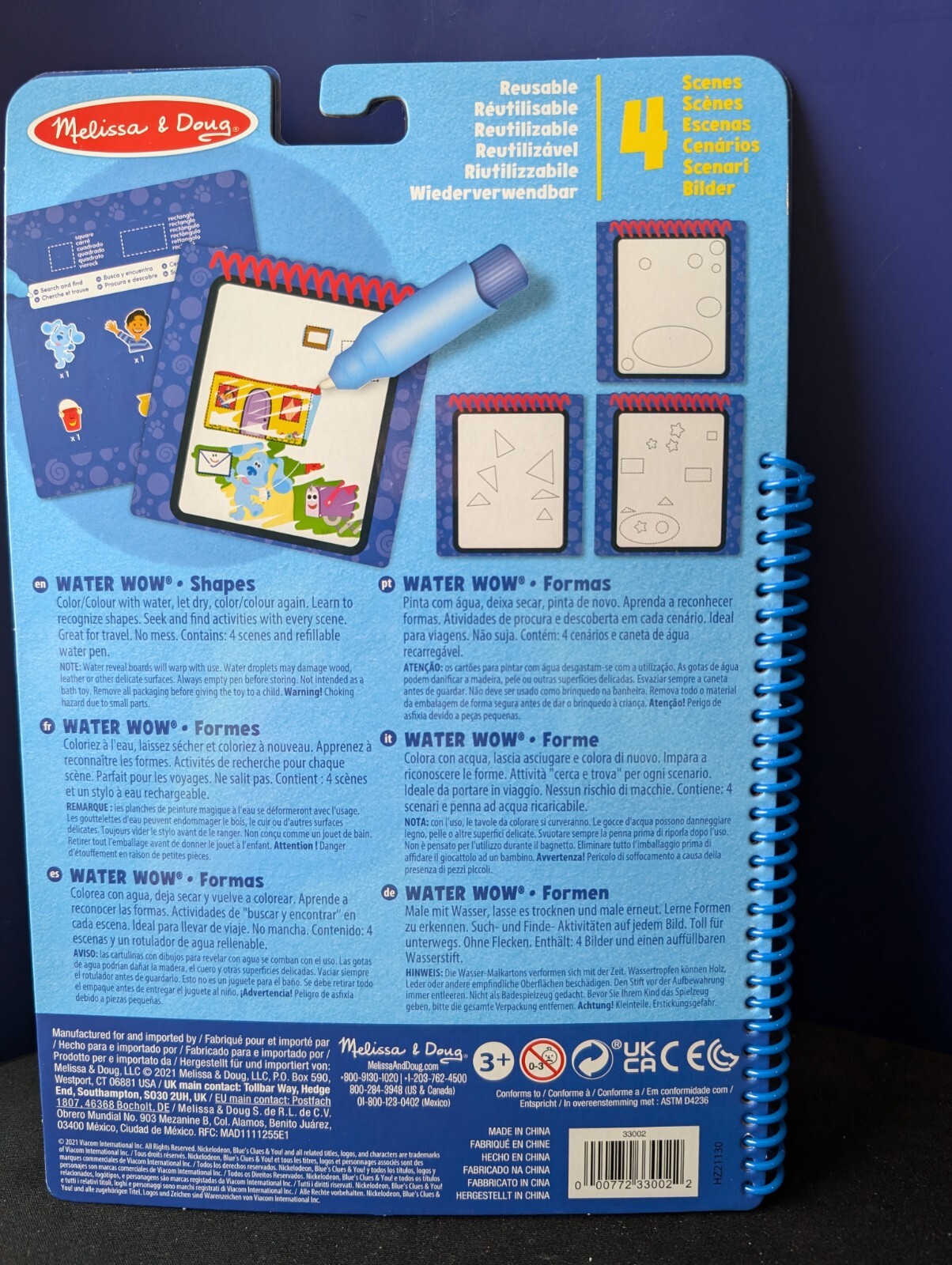 Melissa And Doug Water Wow Blue’s Clues And You Reusable Shapes Activity Pen