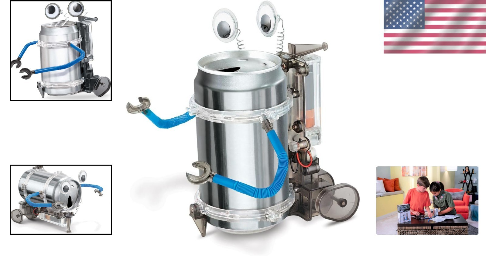 Interactive KidzRobotix Tin Can Robot Kit – Learn Recycling & Build Fun Robots