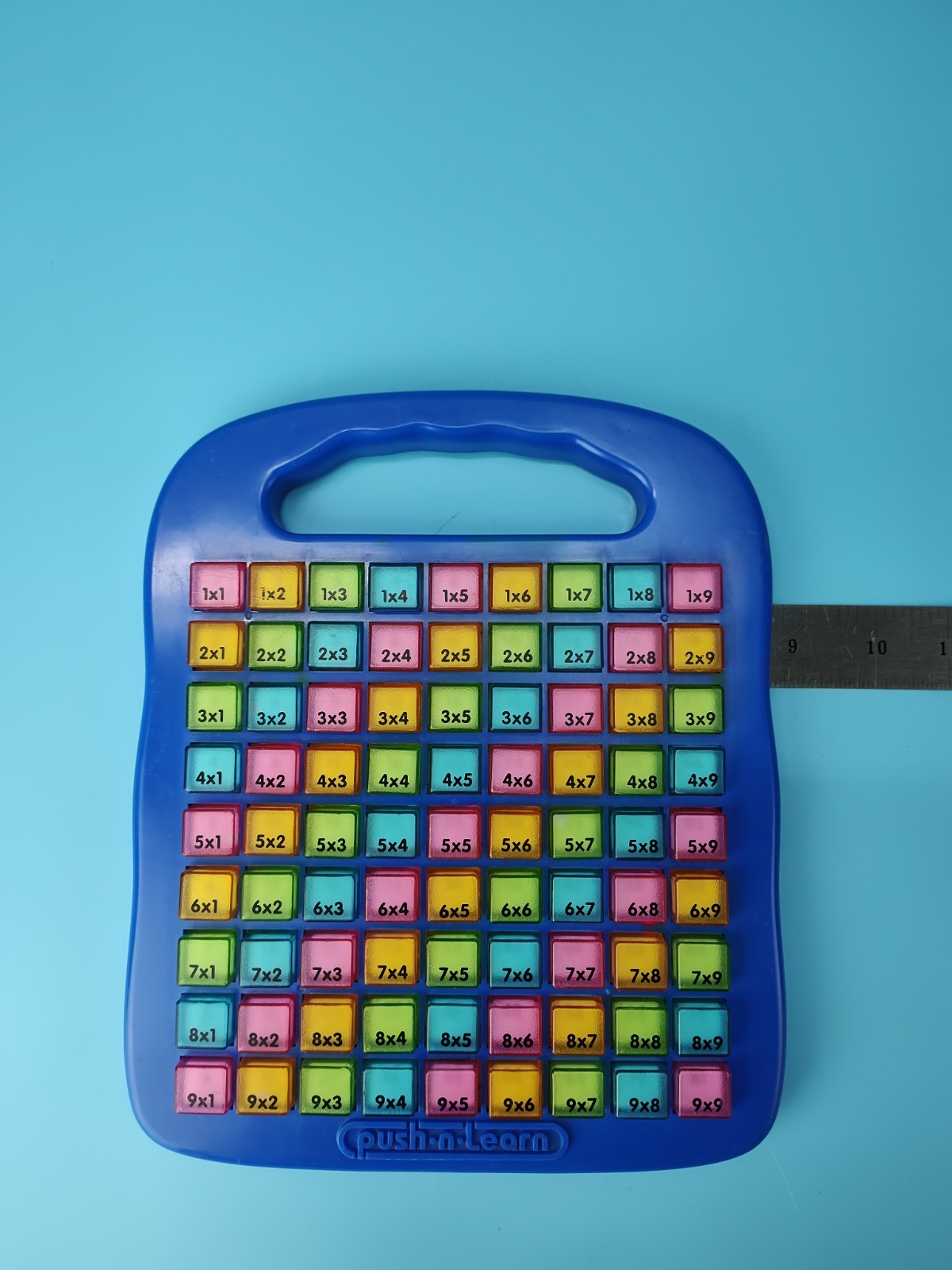 Push & Learn Colorful Multiplication Educational Learning Toy Blue Colorful