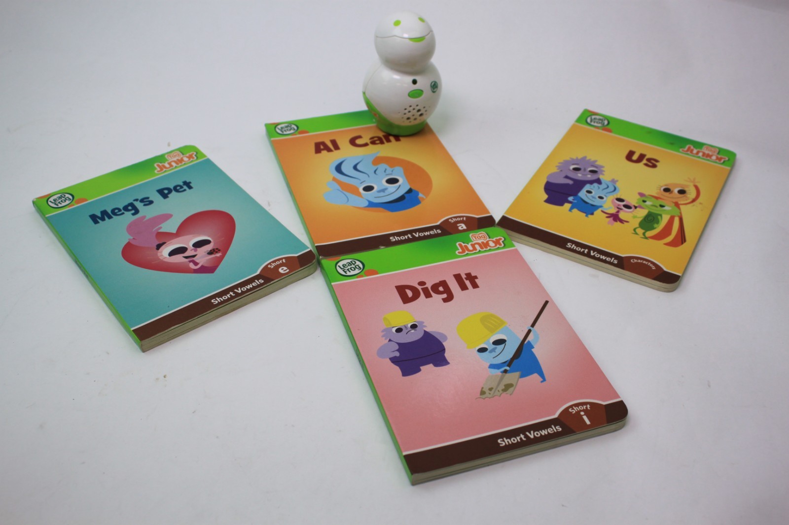 Leap Frog Tag Junior LOT -AI Can – Dig it – Us – Meg’s Pet w/ Reader