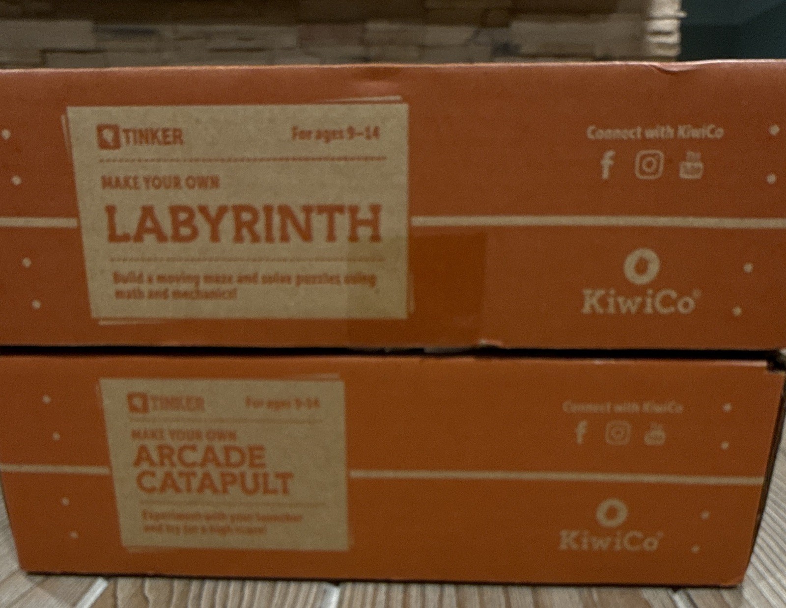Lot of 2 KiwiCo Tinker Crate STEM Kits Labyrinth & Arcade Catapult New Ages 9-14