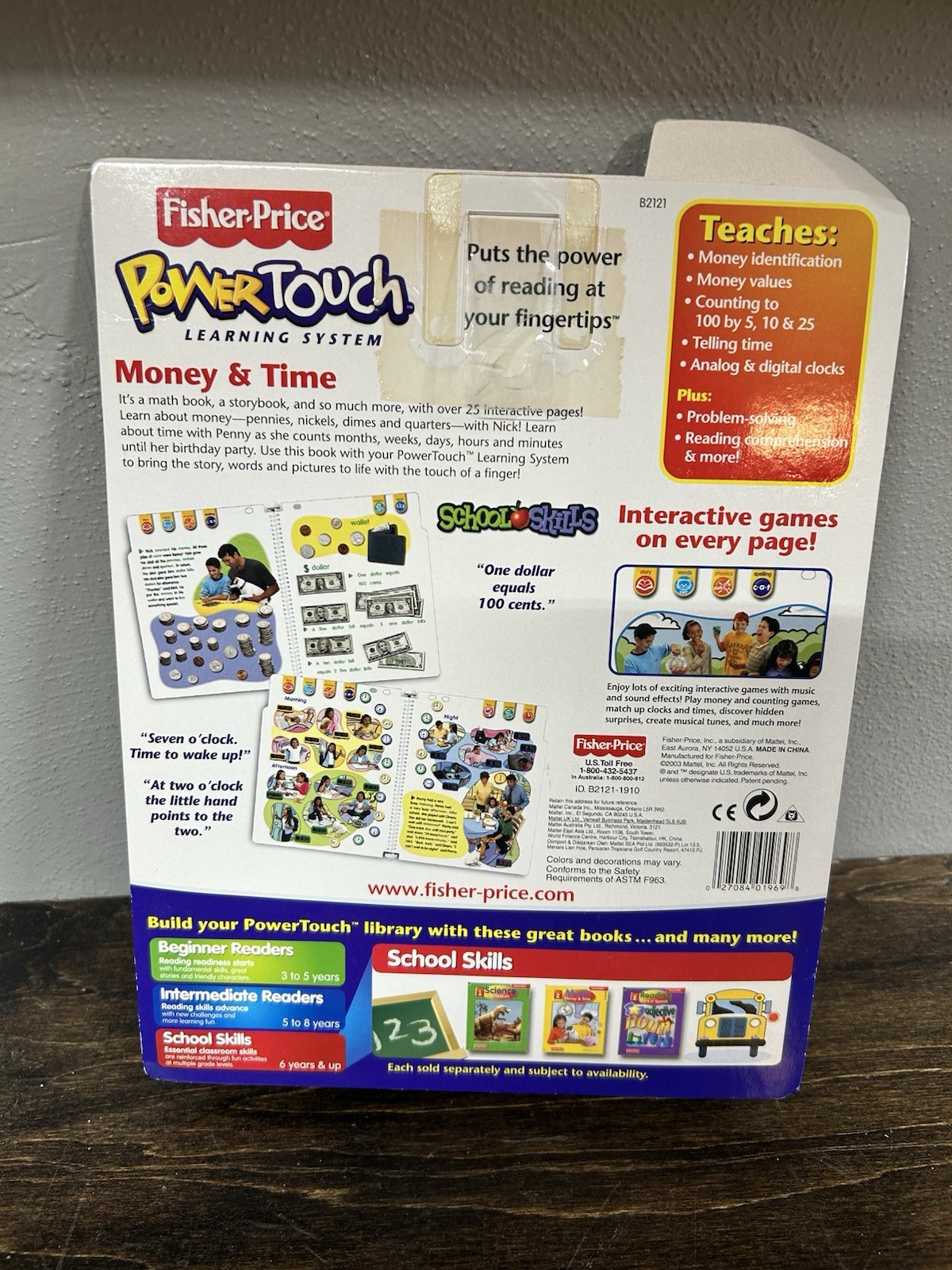 Fisher Price PowerTouch Math Money & Time Grade 2 Book & Cartridge New Box Wear
