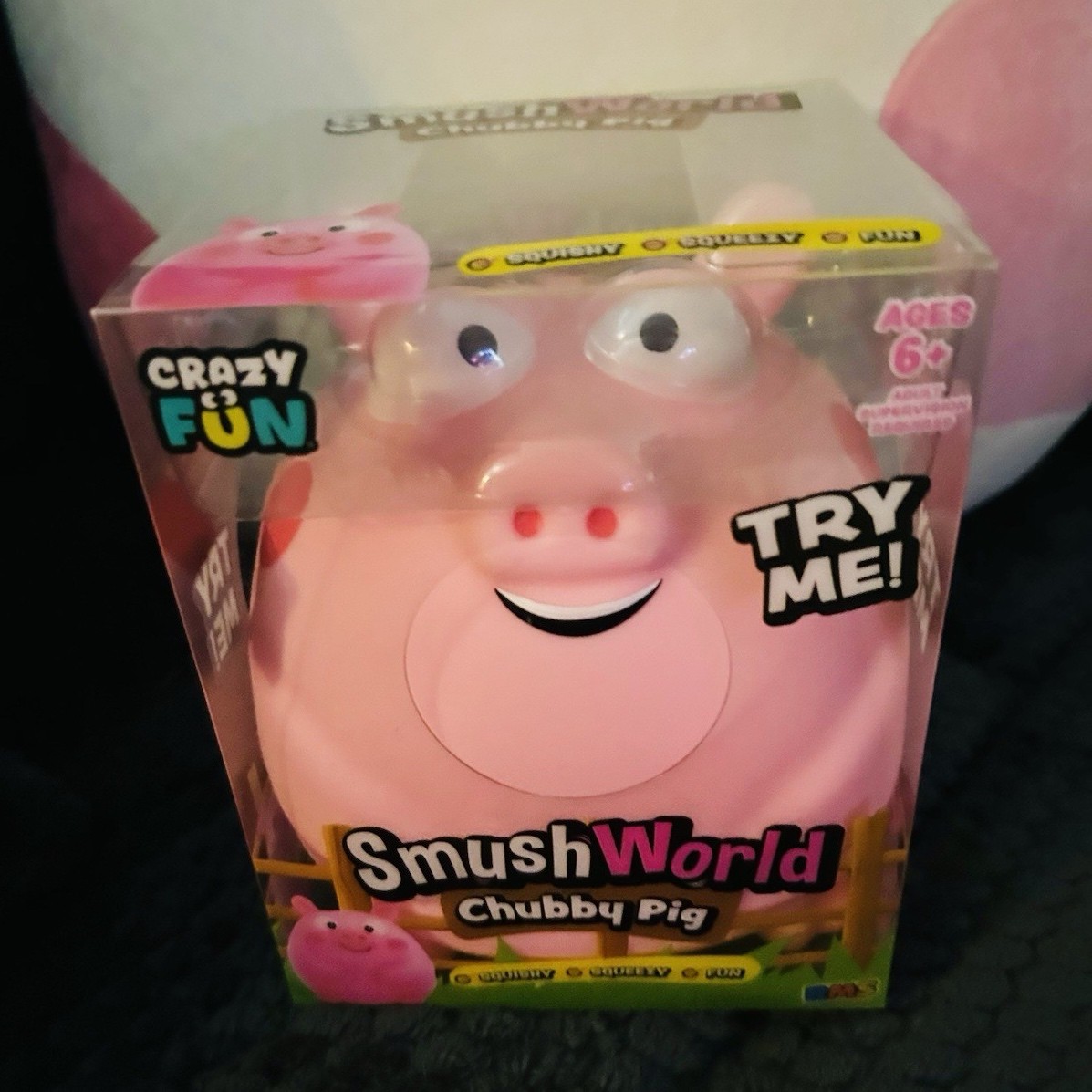 Crazy Fun SmushWorld Chubby Pig Squeeze Toy Pink Ages 6+ 8-11 Years