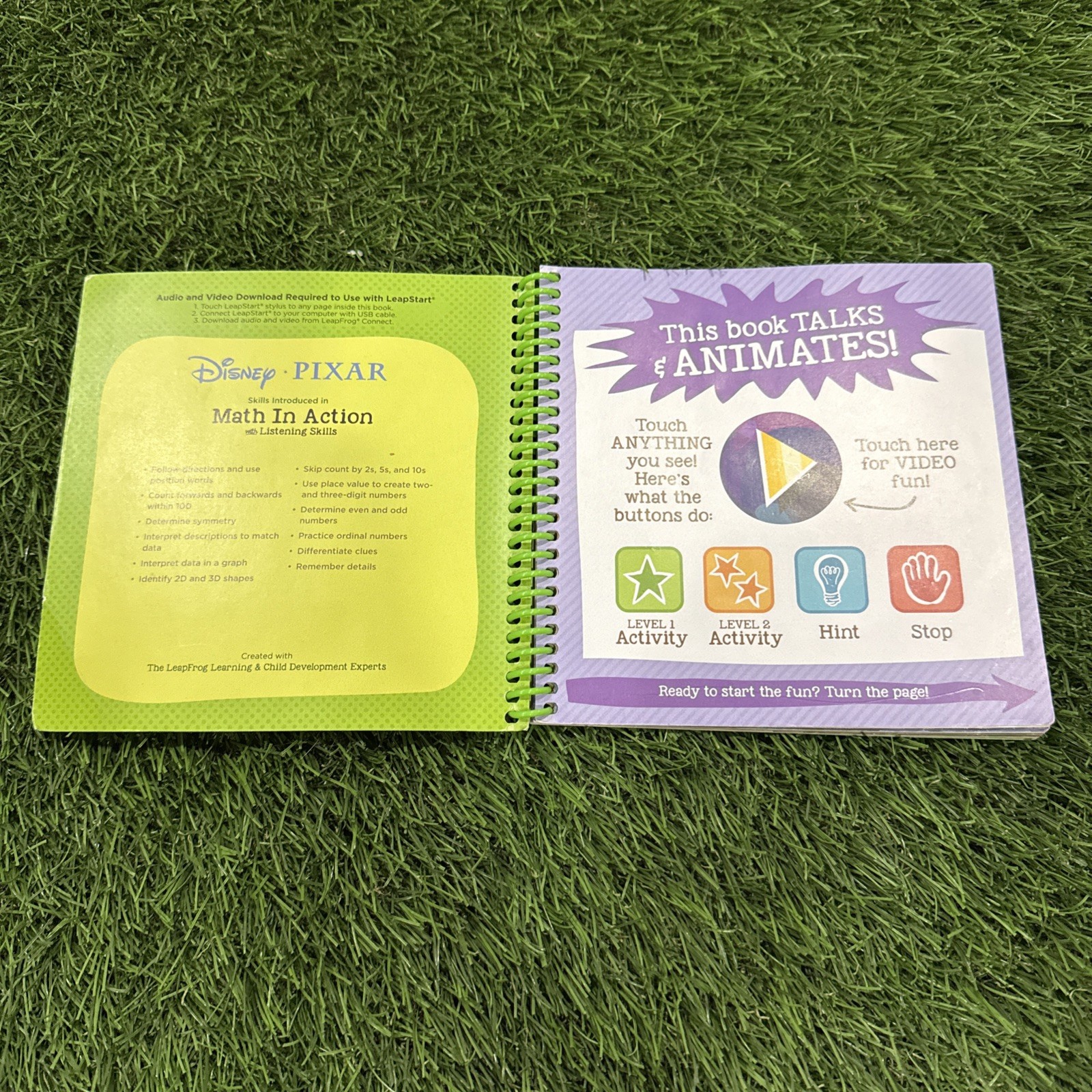 NEW LeapFrog Leap Start Kindergarten-1st Grade book — DISNEY PIXAR MATH ACTION