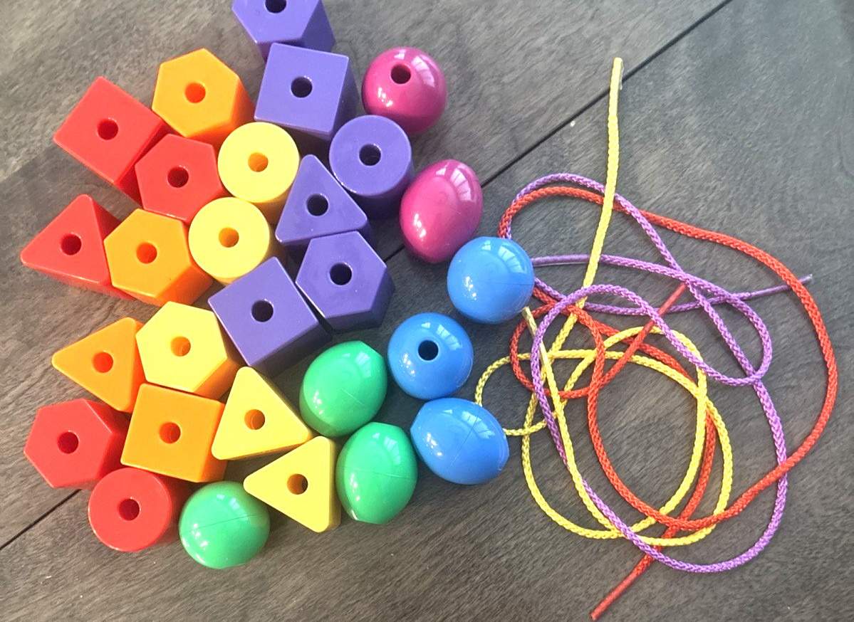 Skoolzy Montessori Toddler Threading Bead Kit and Nuts , Bolts and Screws Kit