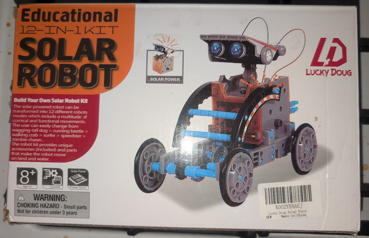 Lucky Doug Solar Robot Educational 12-in 1 Kit STEM Learning Toys Gifts Ages 8+