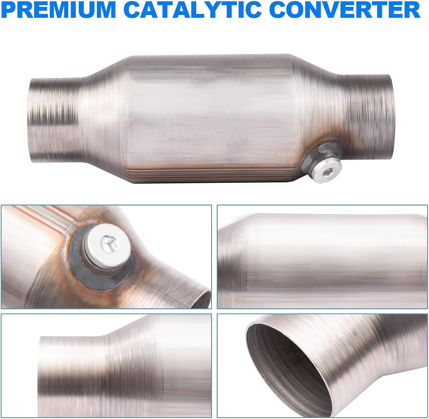 Catalytic Converter 2.5 Inch 2 Pcs, High Flow Universal Catalytic Convert Inlet