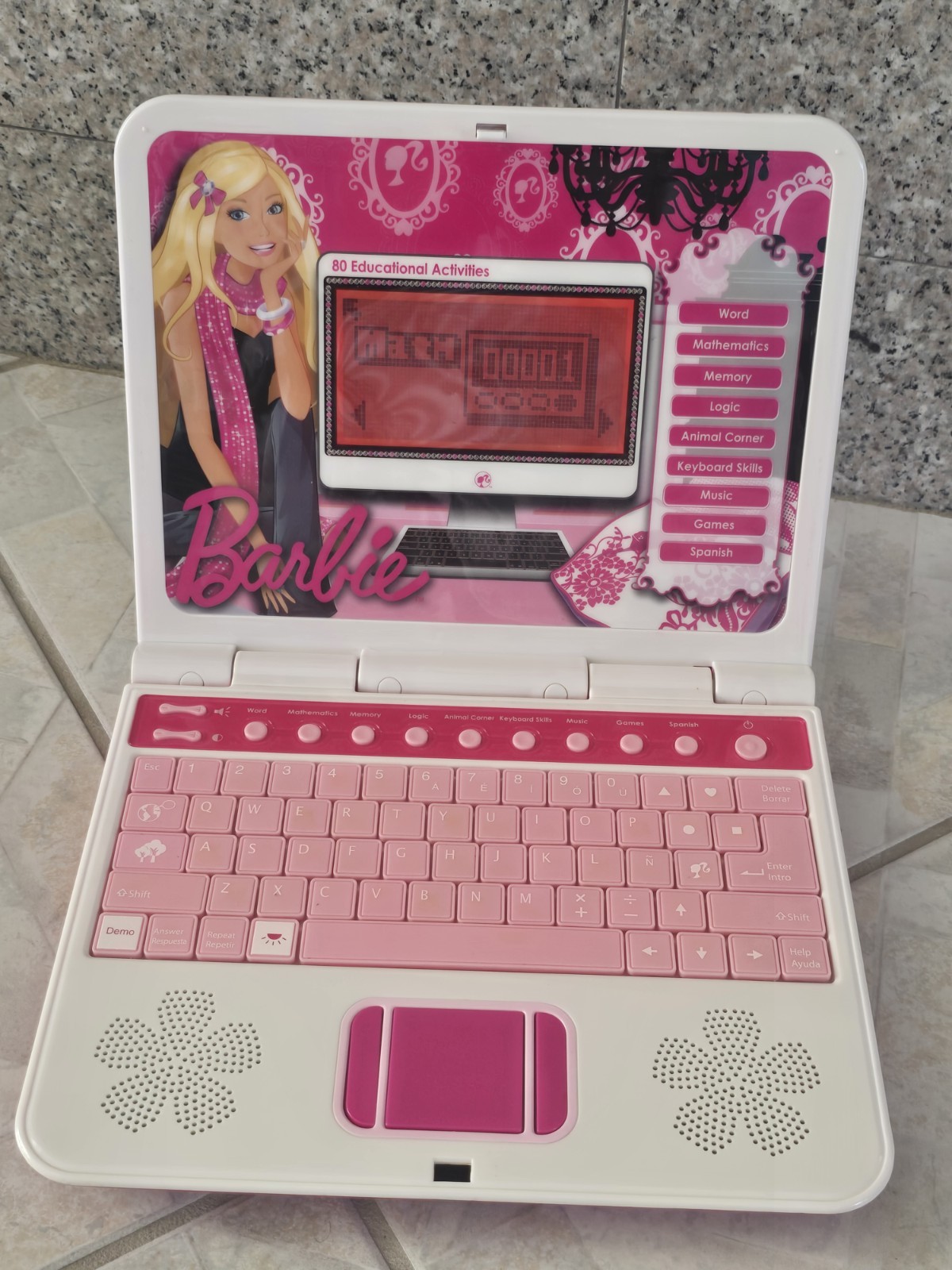 Oregon Scientific BARBIE B-Smart Learning Laptop 80 Activities/ 2 Power Supplies