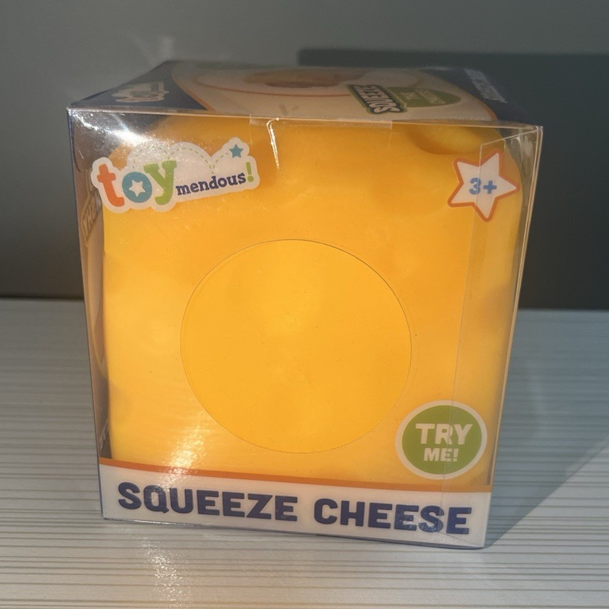 Toymendous Squeeze Cheese Tactile Squeeze Toy, Yellow, Age 3-4, 470385