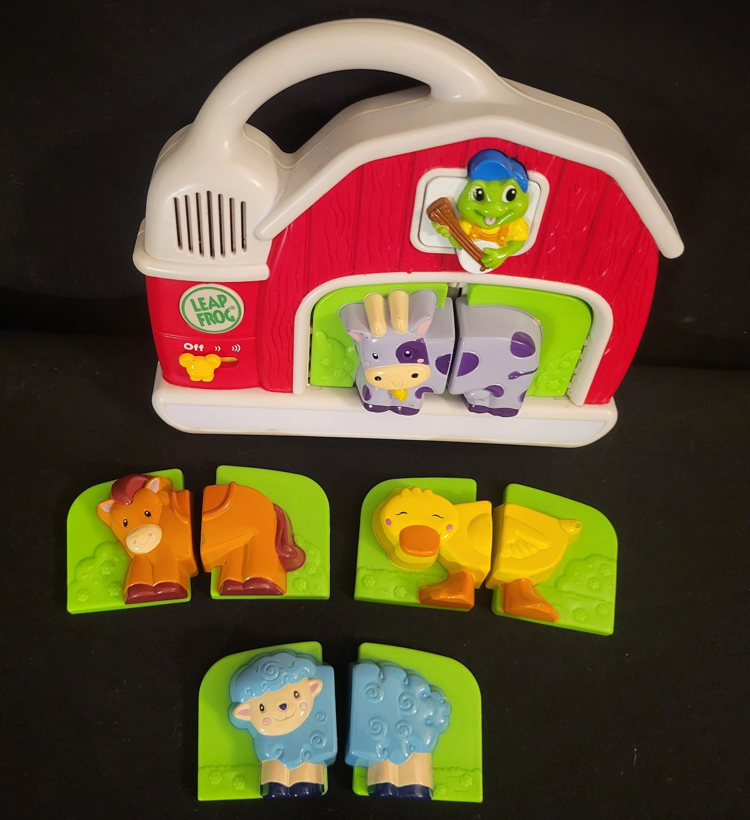 LEAPFROG Fridge Farm Magnetic Animal Set-Duck*Horse*Sheep*Cow NICE SET! VIDEO!