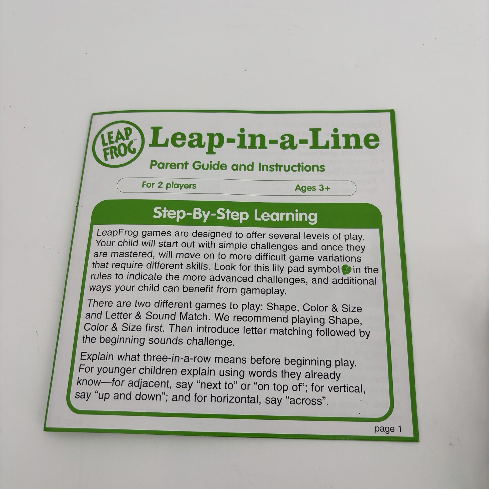 Leap Frog Leap in a Line Ready for School Skills 3+ Yrs 2005 Complete Preschool