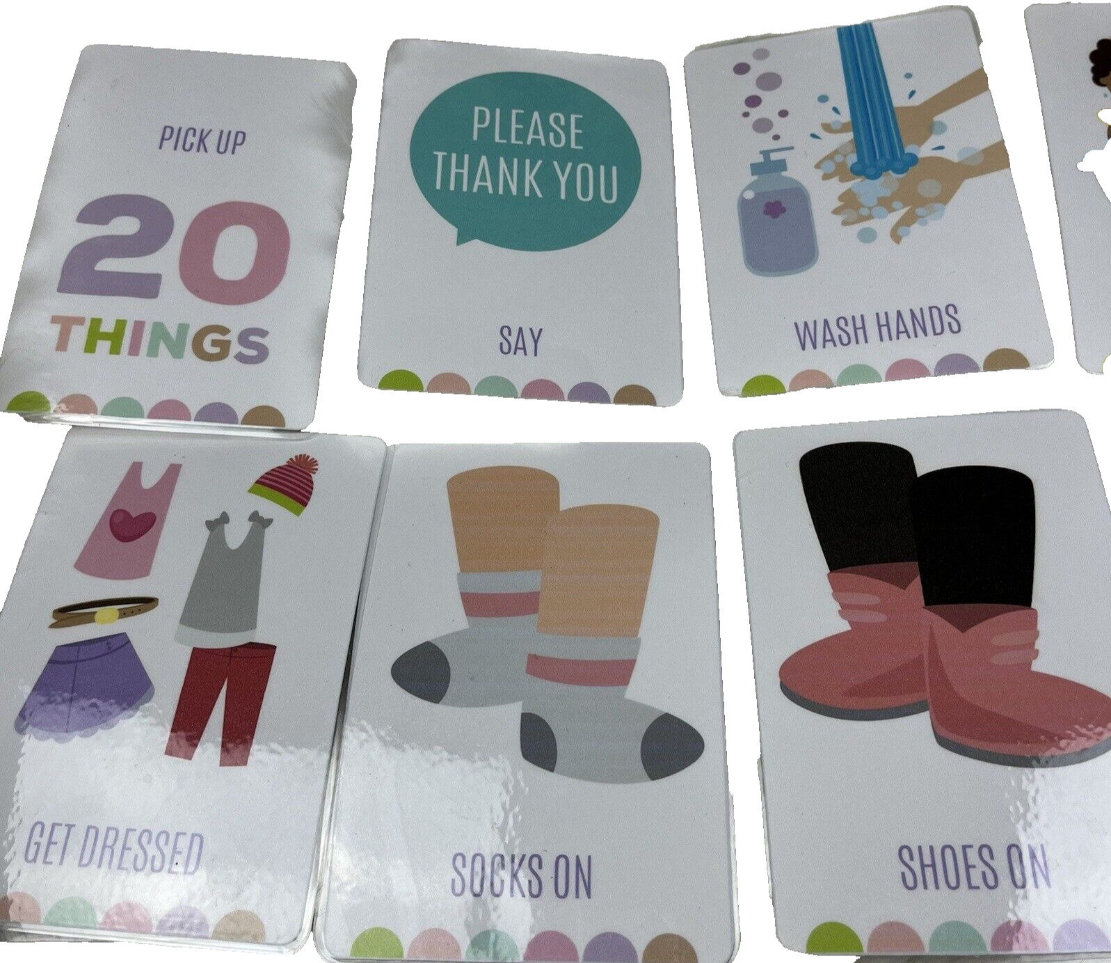 Lot of 29 Flash Cards Chores Laminated Homeschool Visual Picture Rounded Edges