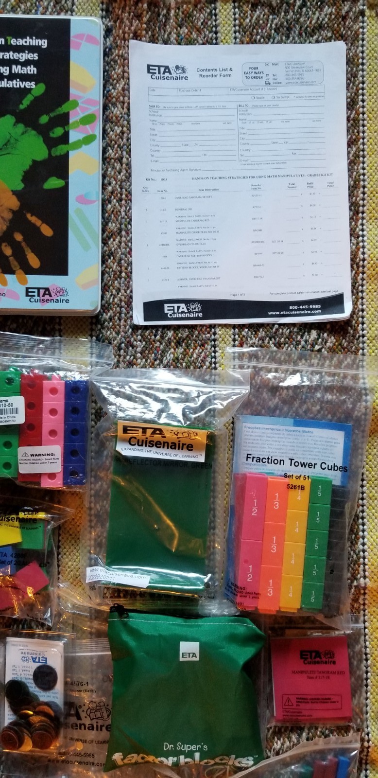 Homeschool Montessori Teaching ETA Math Manipulatives Sets for K-6 grades