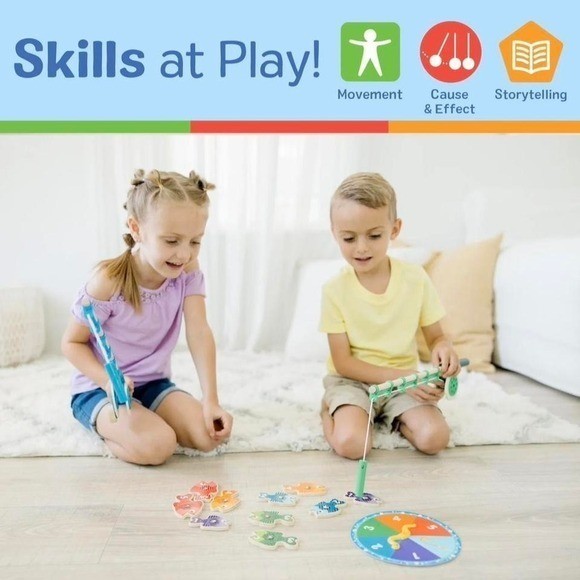 Melissa & Doug Catch & Count Wooden Fishing Game with 2 Magnetic Toy Rods