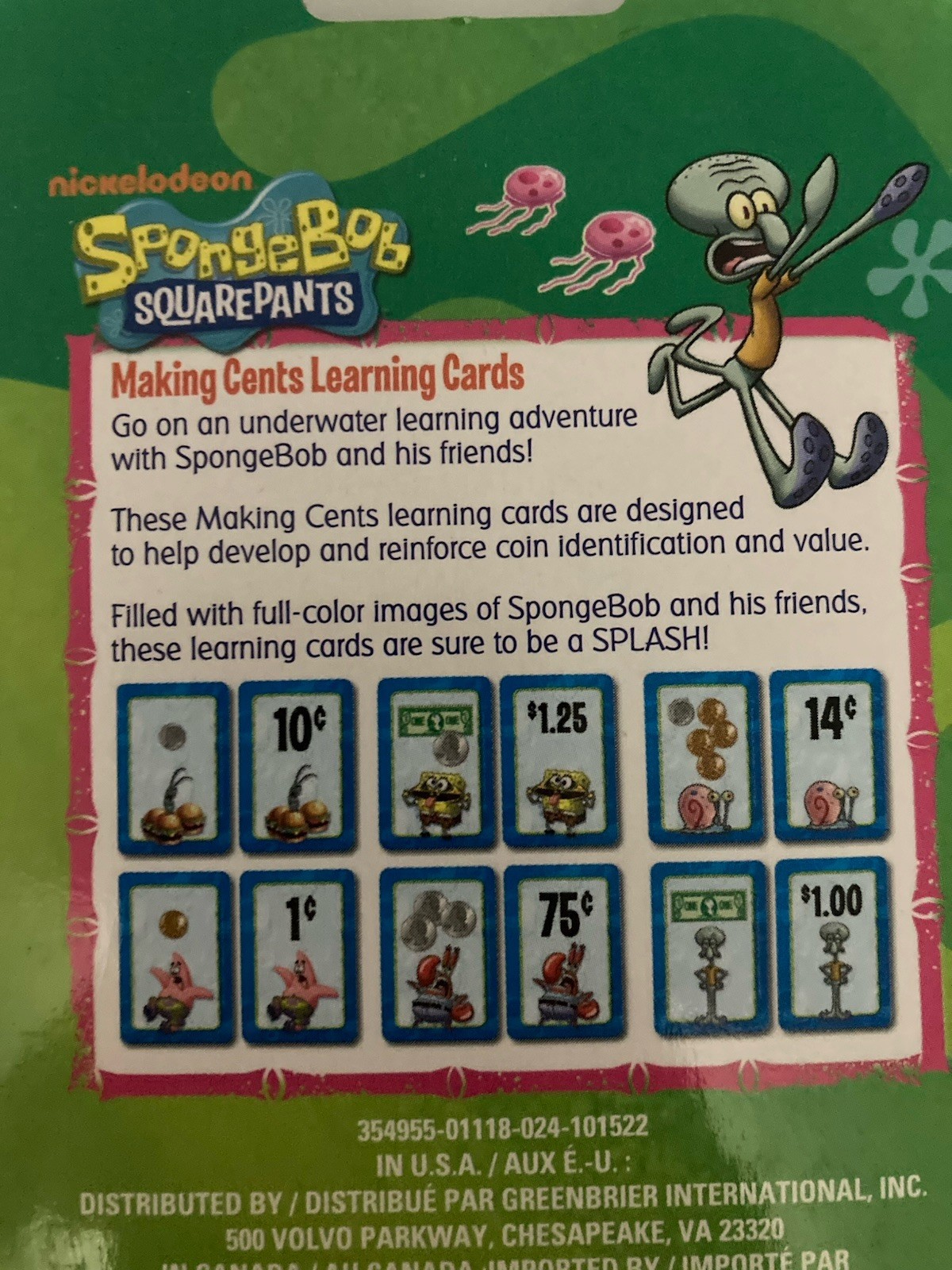 SpongeBob SquarePants – Making Cents 36 Learning Cards – Squidward Patrick