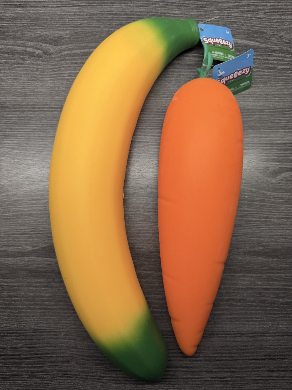 Sunny Days Squeezy 2pk – 1 Carrot & 1 Banana TikTok Viral Sensory Squeeze Toy
