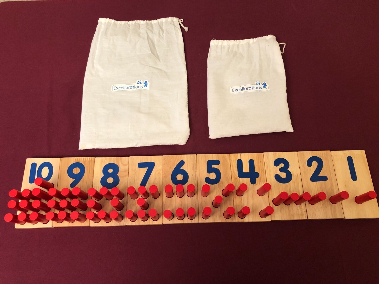 Number Boards Wooden, Excellerations 2.5 x 5 inches, Counting Teaching Toy