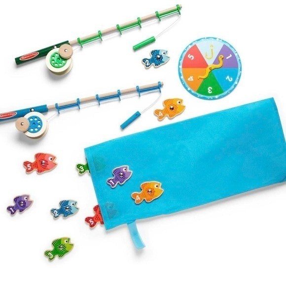 Melissa & Doug Catch & Count Wooden Fishing Game with 2 Magnetic Toy Rods
