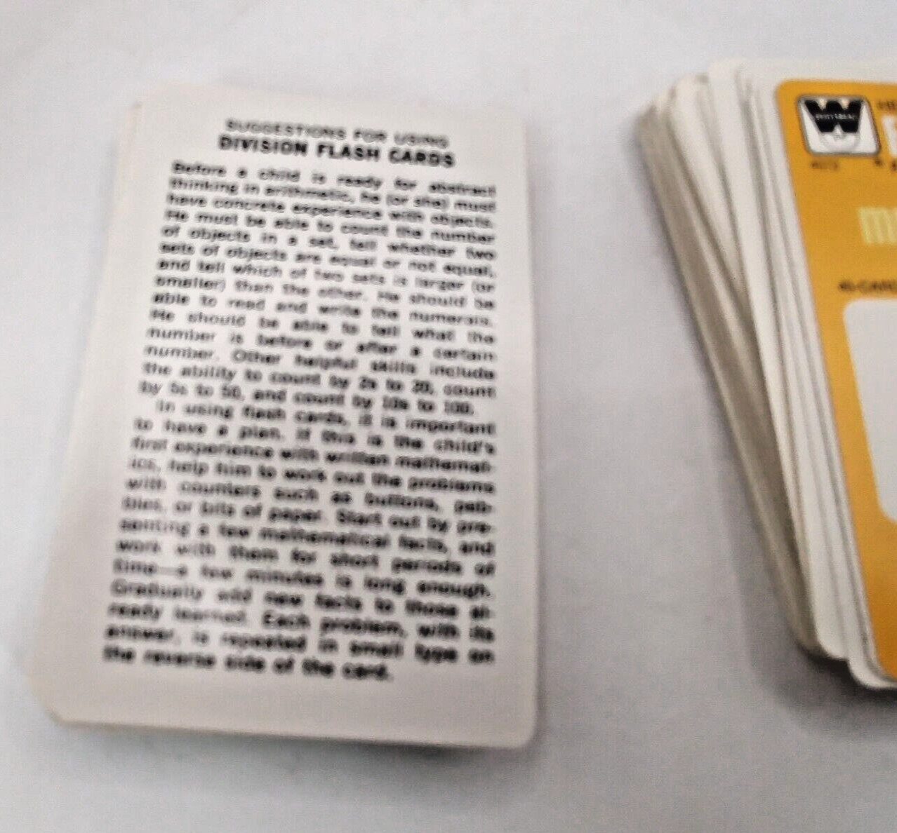 Vtg Whitman Flash Cards Multiplication Division Complete Plastic Cases Lot of 2