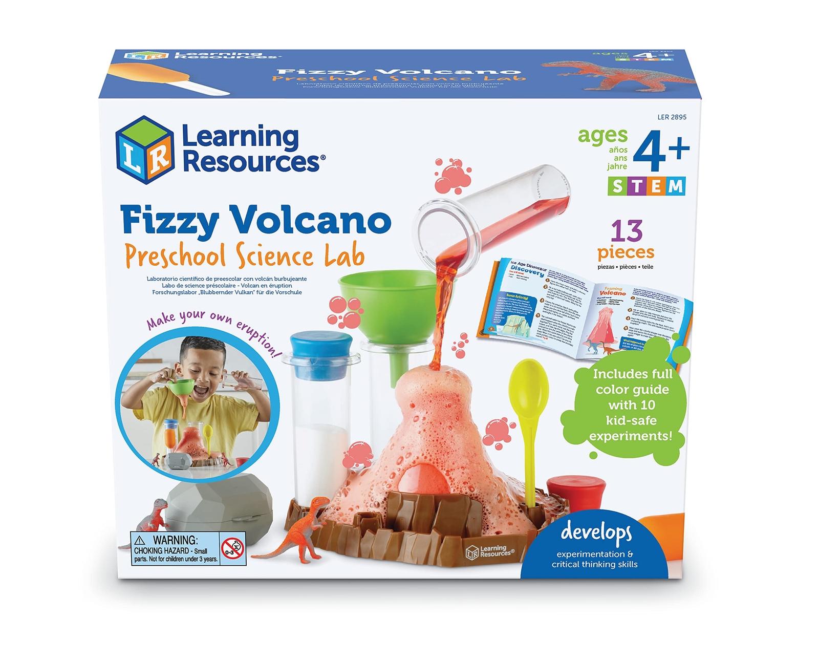 Fizzy Volcano Science Kit 13 Piece STEM Experiments for Kids Ages 4 and Up
