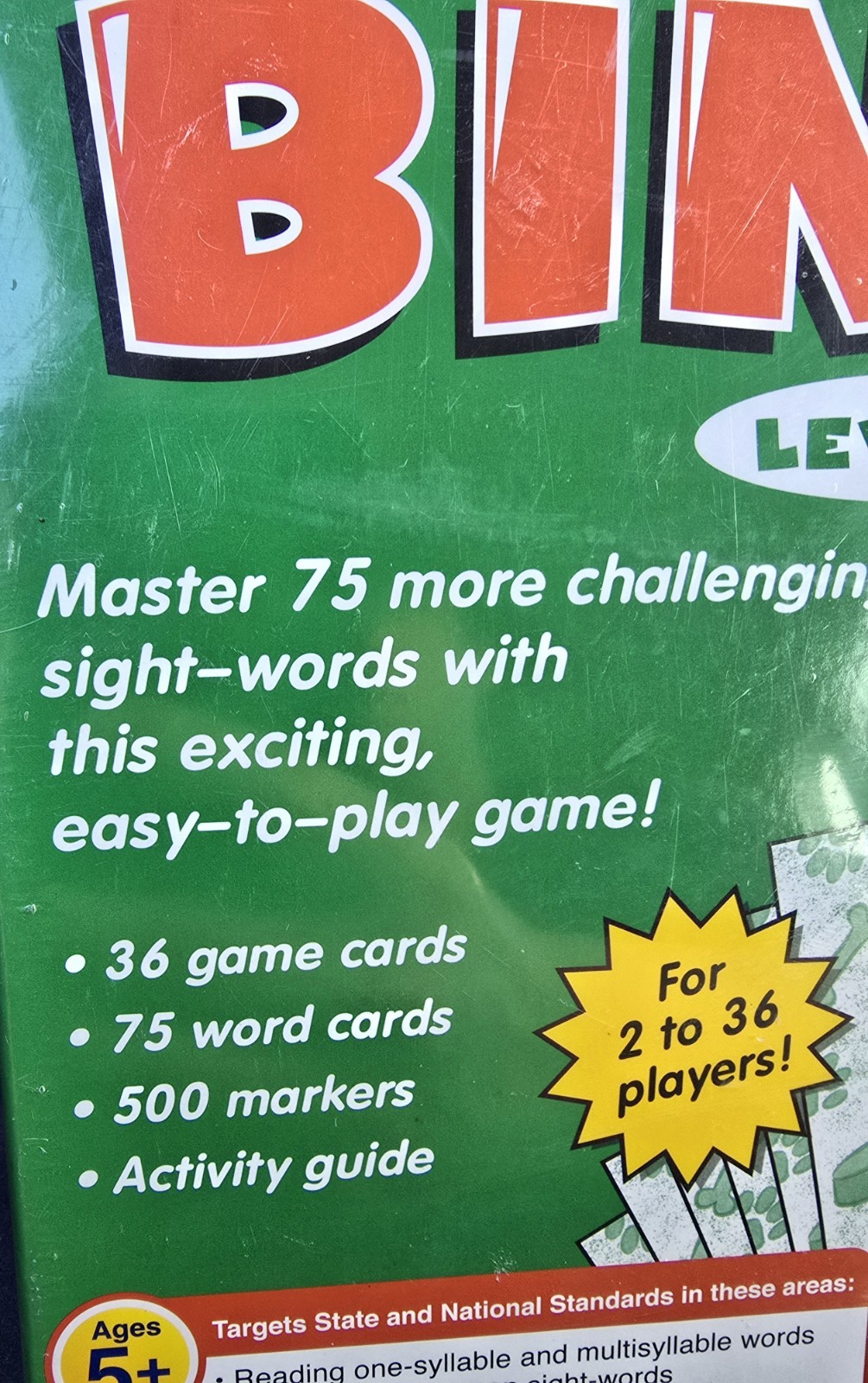 Lakeshore Learning Sight Word Bingo Level 3 Game TT183 Reading Literacy