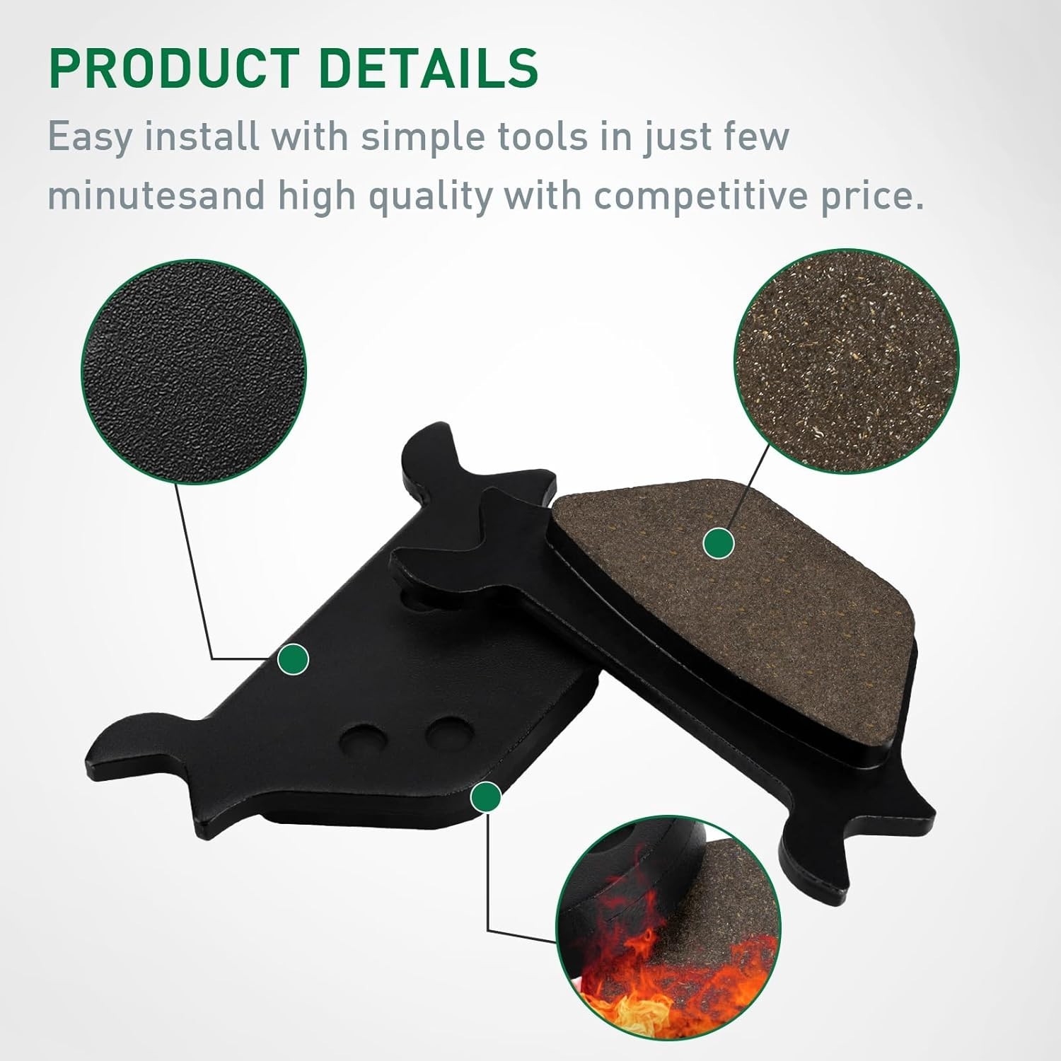 Cyleto Brake Pads Front and Rear for Harley Sportster 883 1200 Heritage Springer