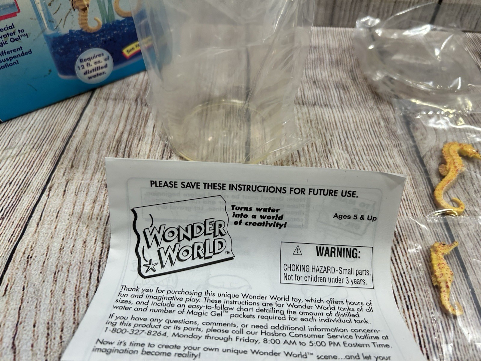 Kenner Wonder World Aquarium 1995 Seahorse Family Playset Open Box Complete