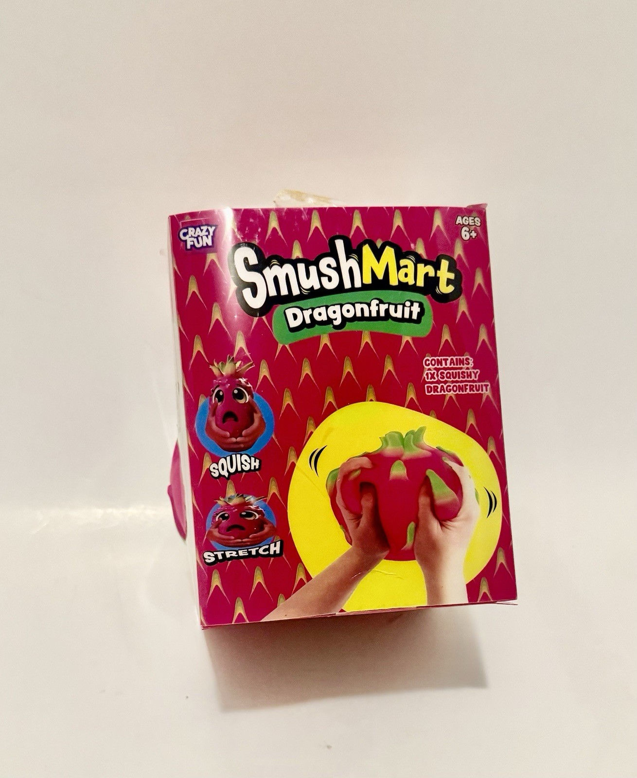 SmushMart Dragonfruit Squishy Squeezy Squeeze Toy Pink Green Ages 6+