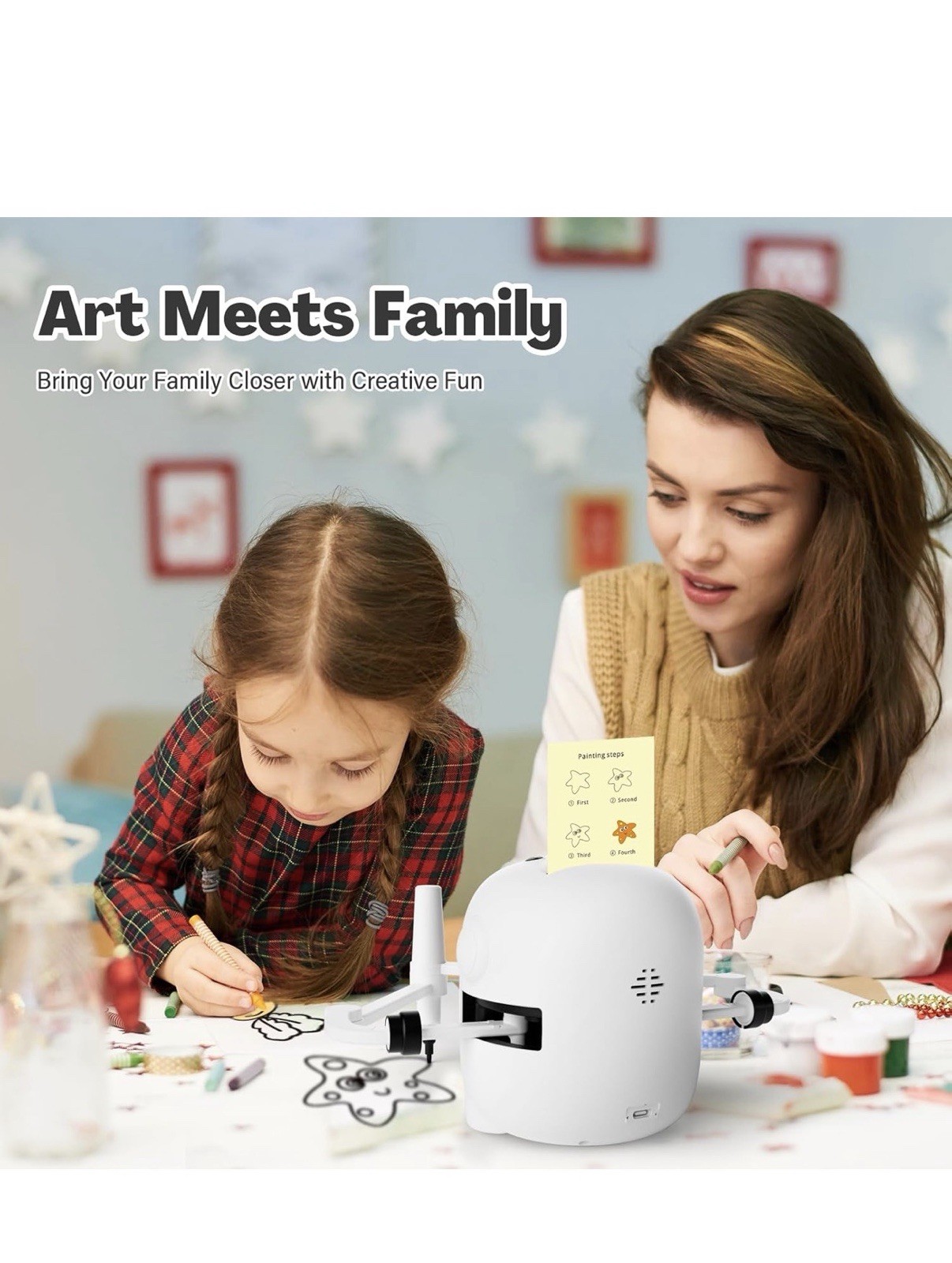 Children’s Drawing Robot Educational Arts & Crafts Drawing Toy White/Black Q01