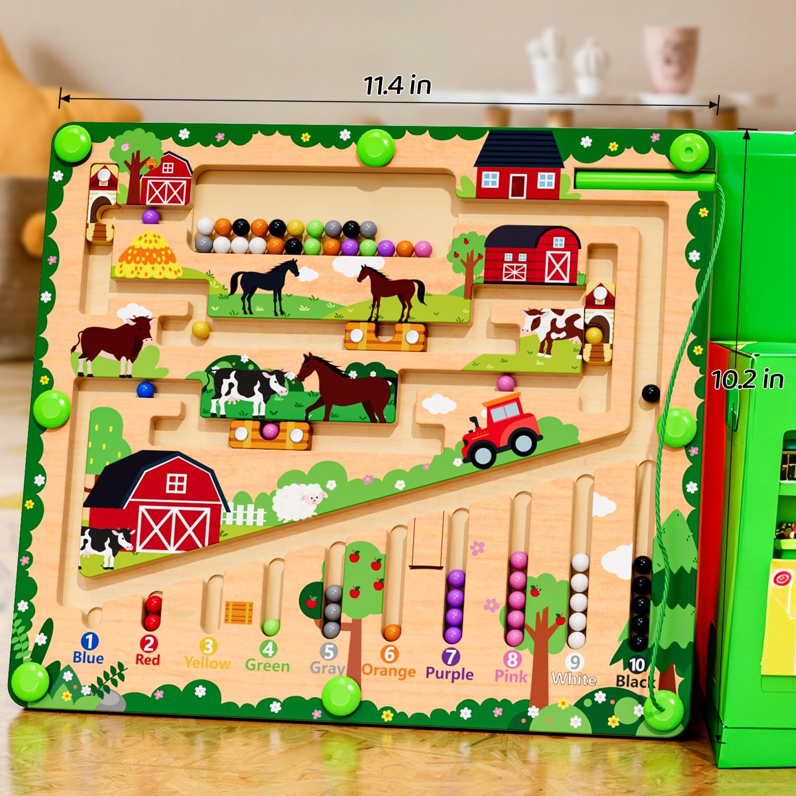 zhiwuzhu Magnetic Color and Number Maze, Compact Portable, Cyan