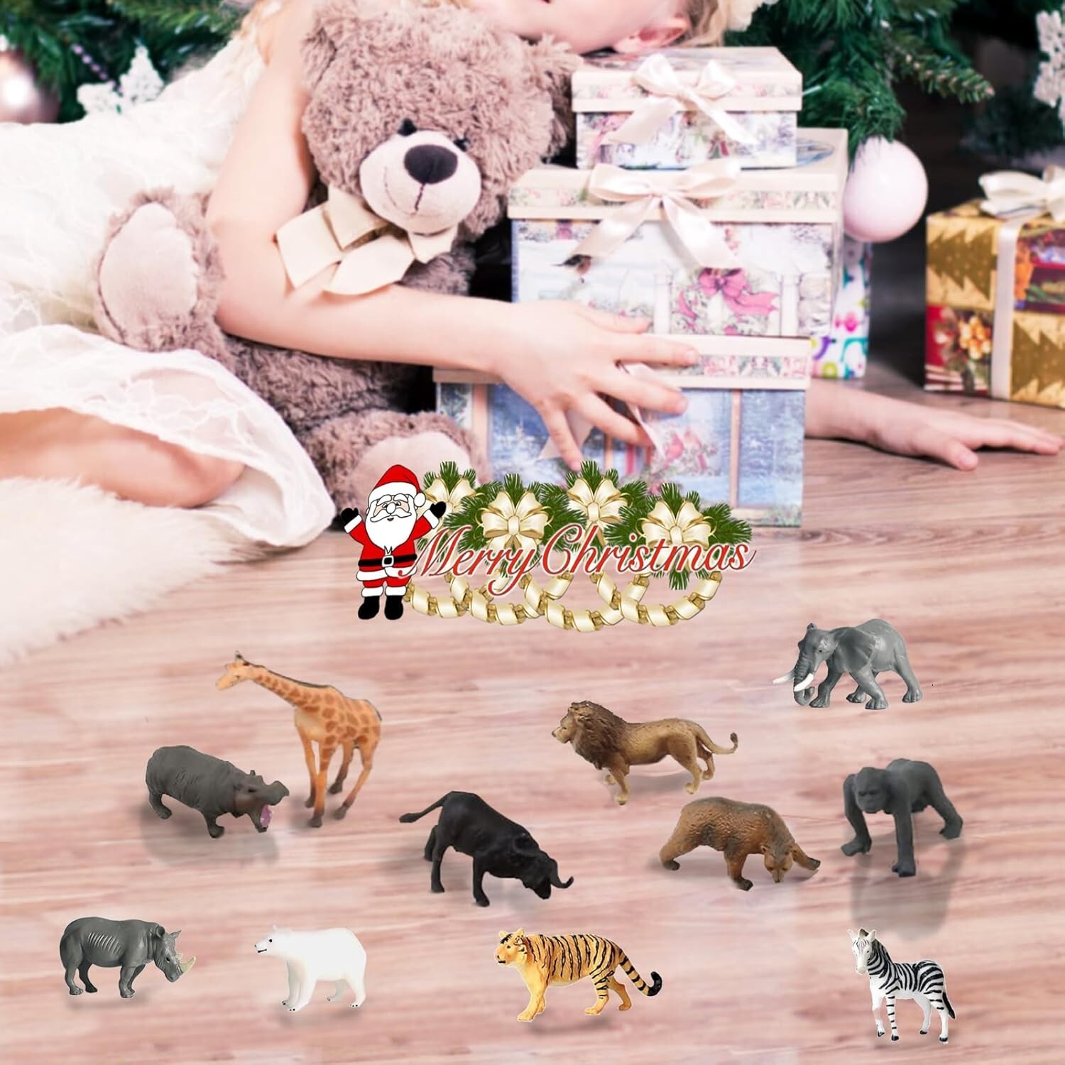 12 Pcs Mini Safari Animals Figures Toys, Realistic Jungle Zoo Animal Figurines