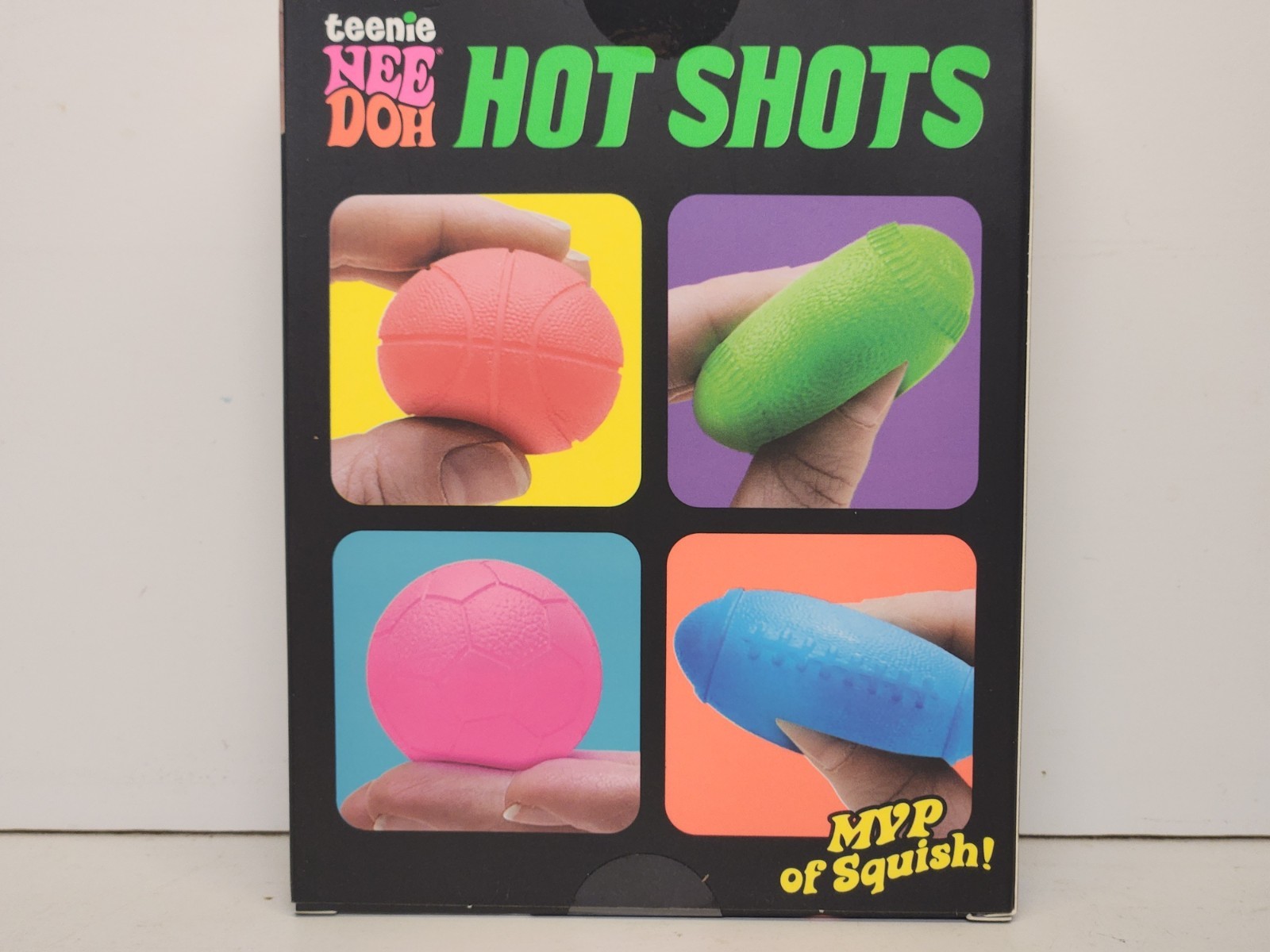 NeeDoh Hot Shots MVP 4 Pack – Orange, Green, Pink, Blue,