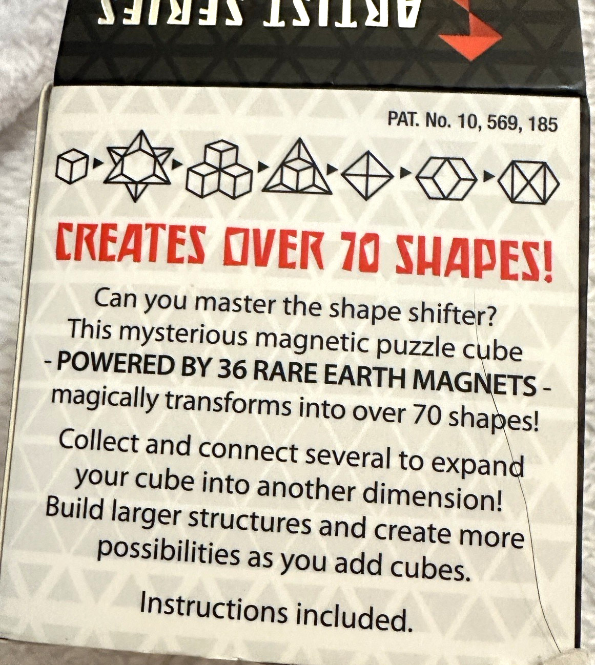 Fun In Motion Toys Shashibo fidget cube “Confetti” Create 70+ Shapes. NIB