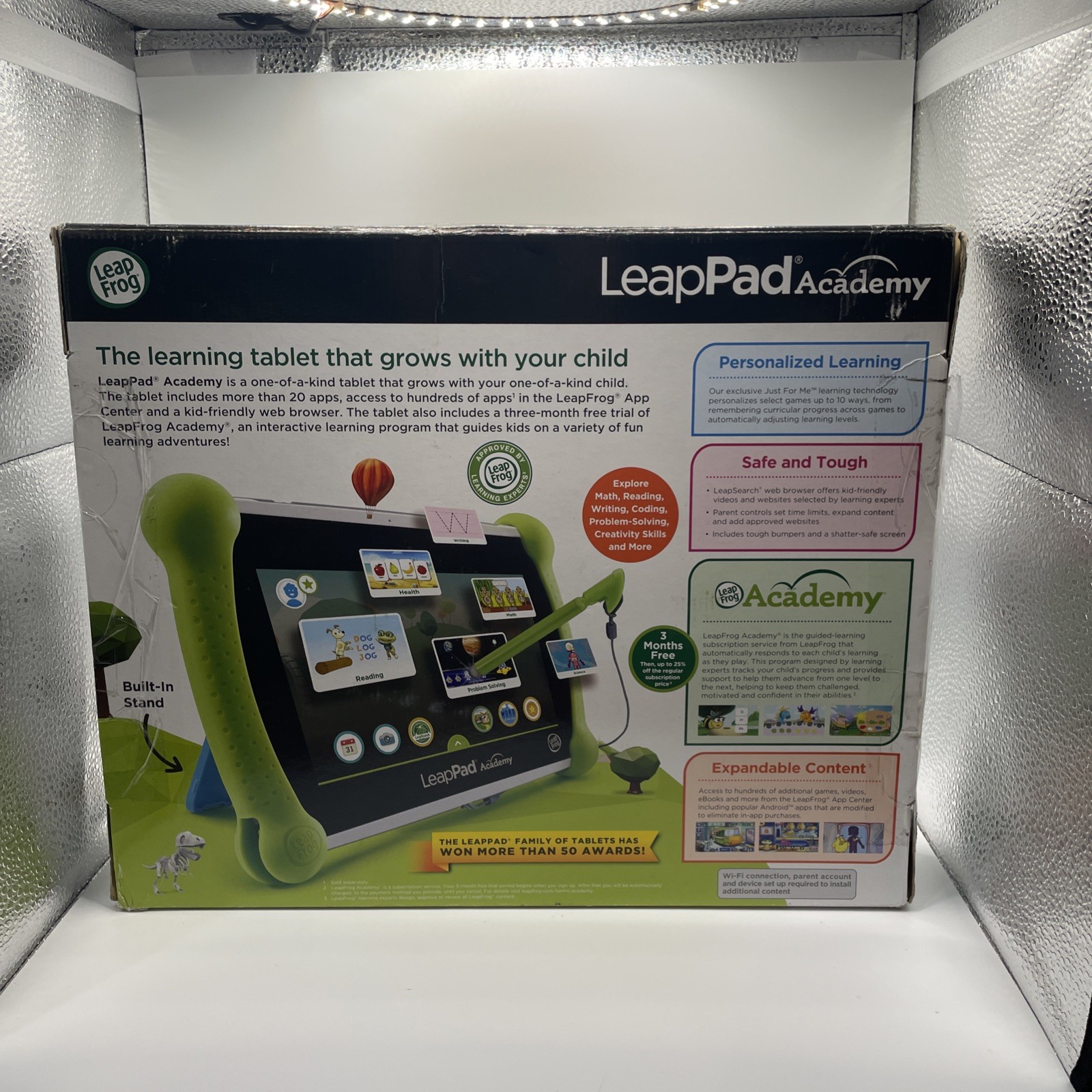 NEW Damaged Box LeapFrog LeapPad Academy Kids Learning Shatter‑Safe Tablet 7”