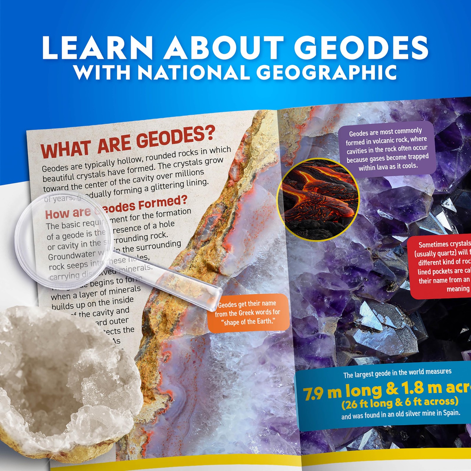 Blue Marble National Geographic Break Open 15 Premium Geodes Science Kit –