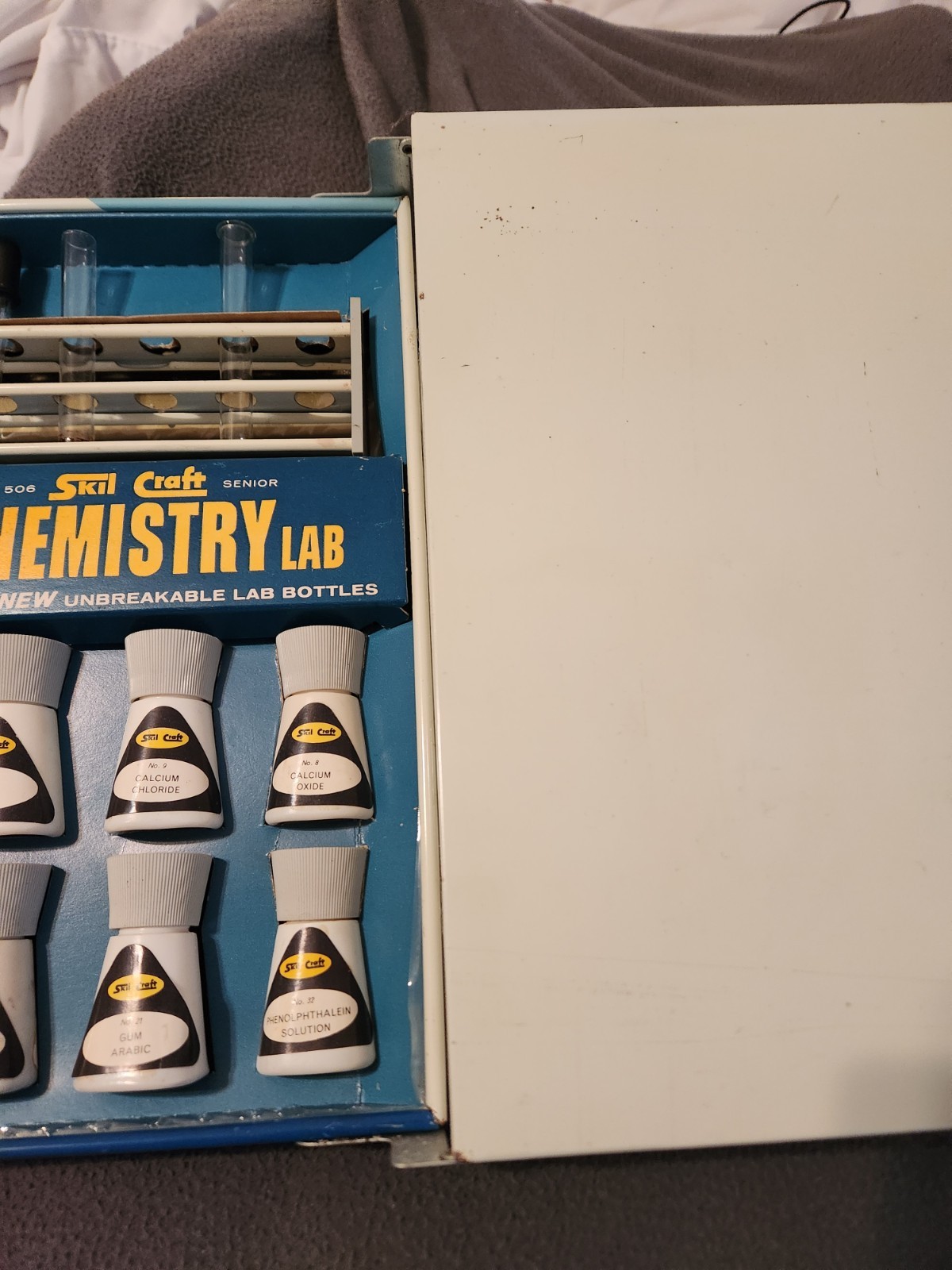 1960s Skil-Craft Chemistry Lab Set Nearly Complete Science Kit w/ Box Pyrex Tube