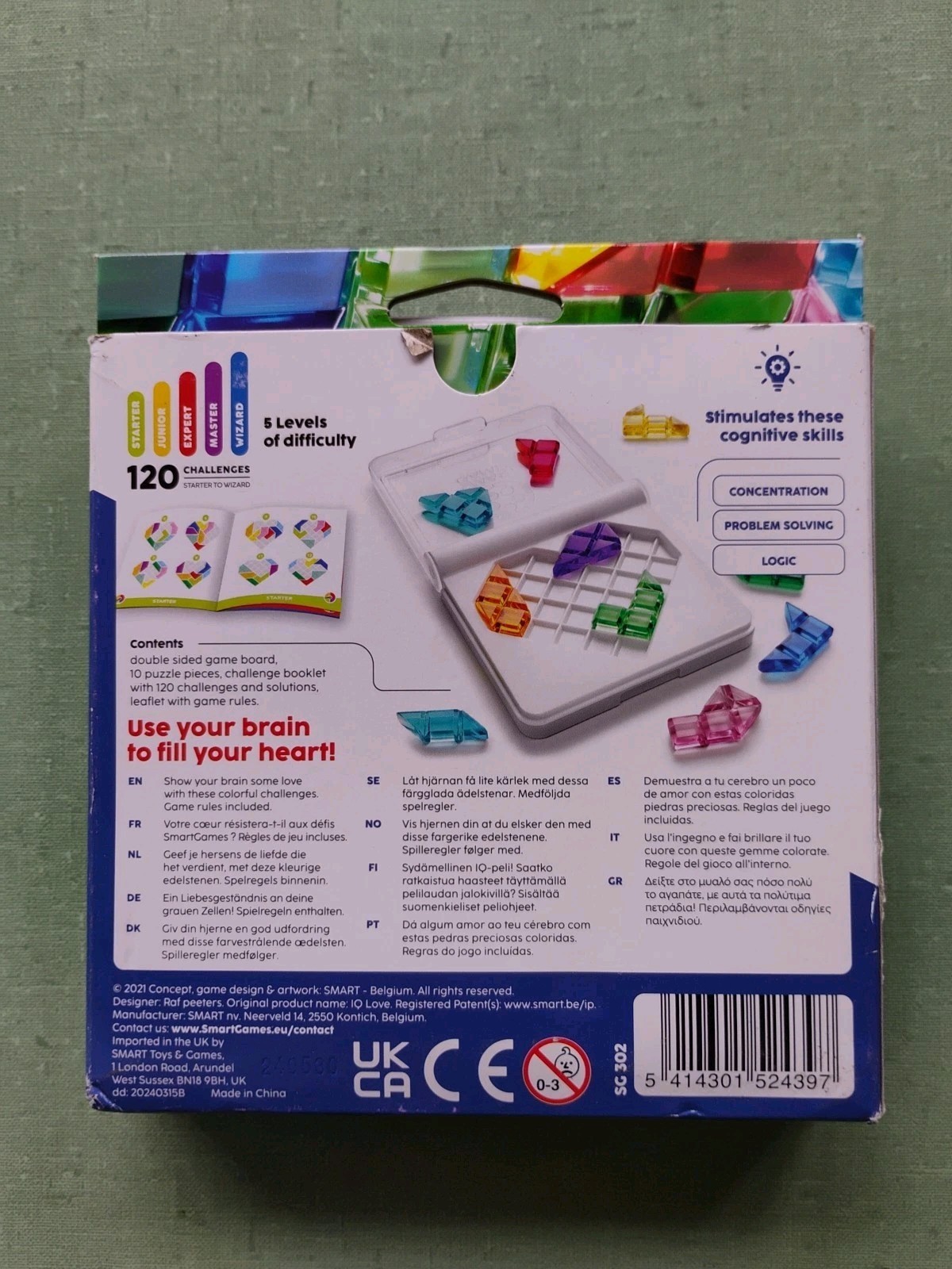Smart Games IQ Love Puzzle Game with 120 Challenges Damaged Box