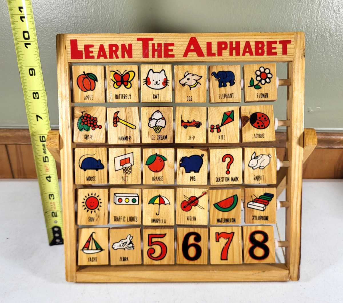 Wooden Learn the Alphabet Letters Abacus Wooden Learning Toy