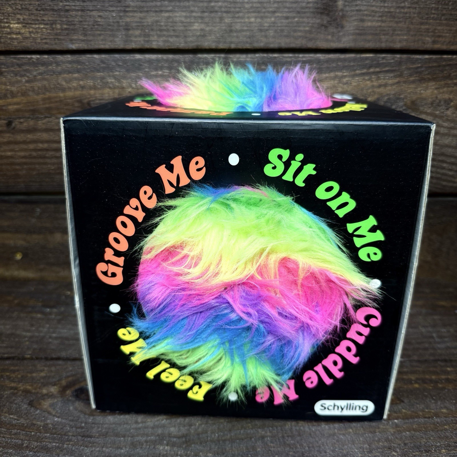 NEW Rare Needoh Dohzee Groovy Glob 7.5″ Furry Ball Pillow Rainbow Plush IN BOX