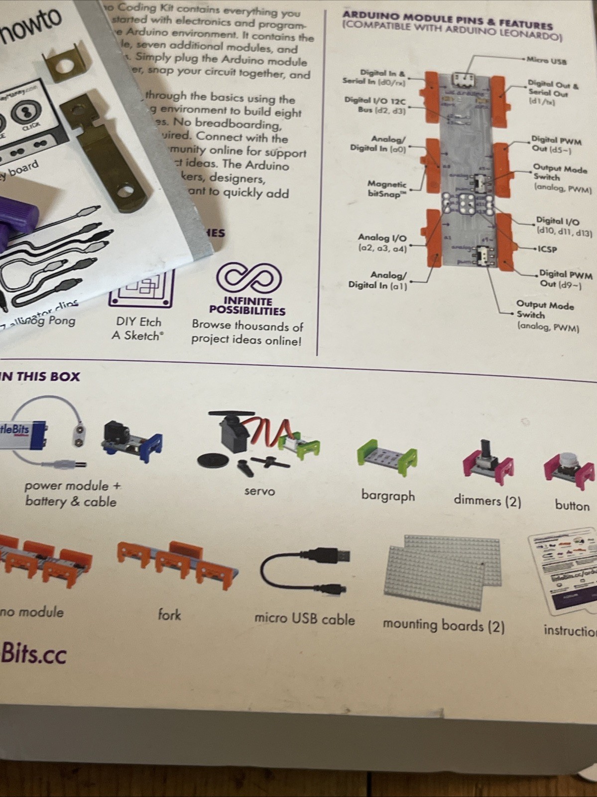 littleBits Arduino Coding Kit – STEM Learning Kit – Used W/ Extras
